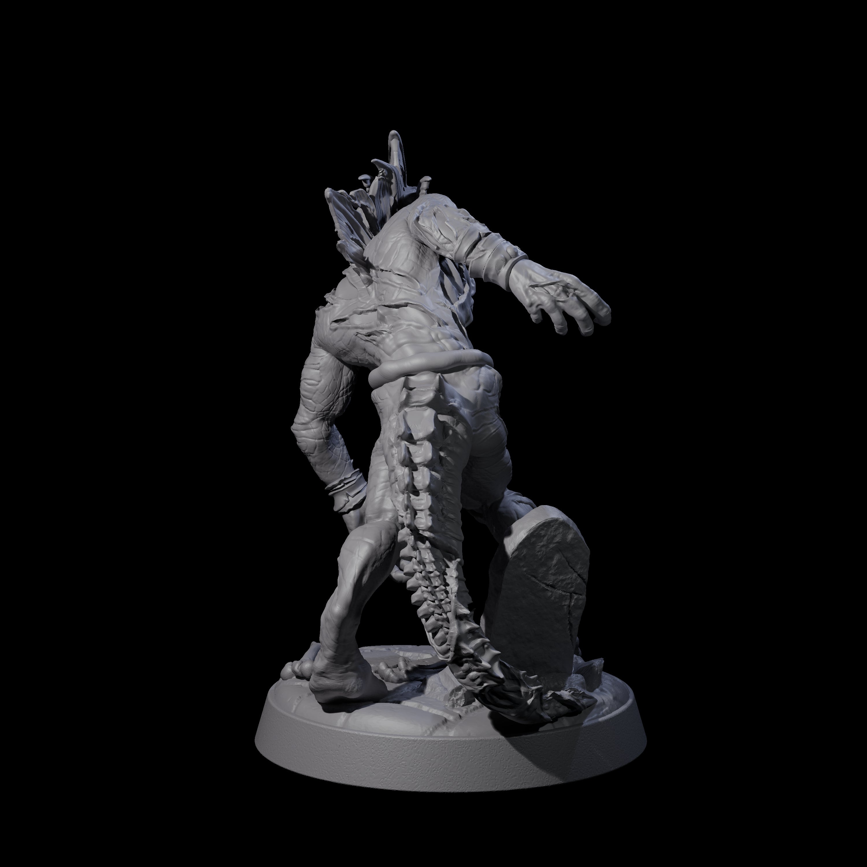 Slimy Lizardfolk Zombie B Miniature for Dungeons and Dragons, Pathfinder or other TTRPGs