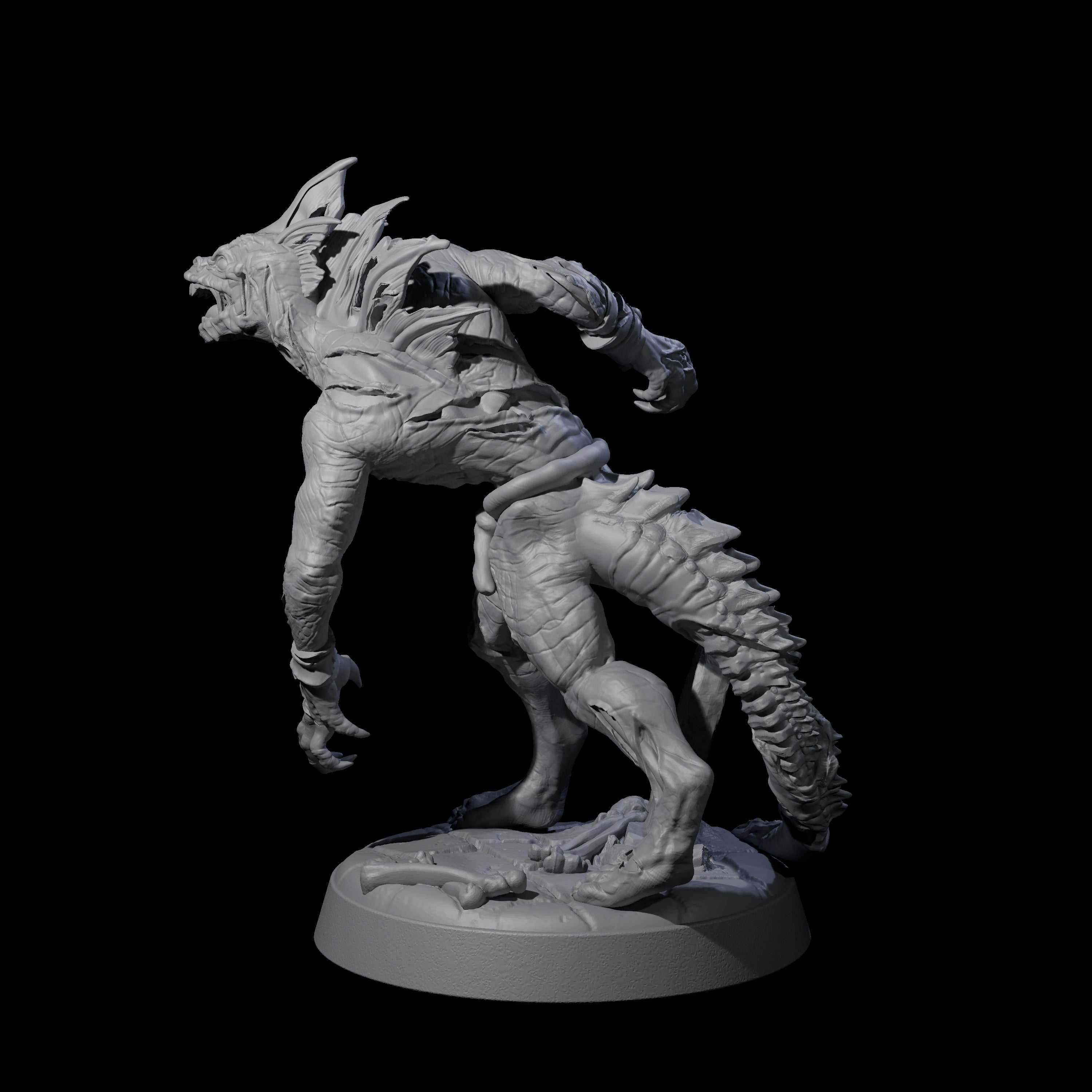 Slimy Lizardfolk Zombie B Miniature for Dungeons and Dragons, Pathfinder or other TTRPGs