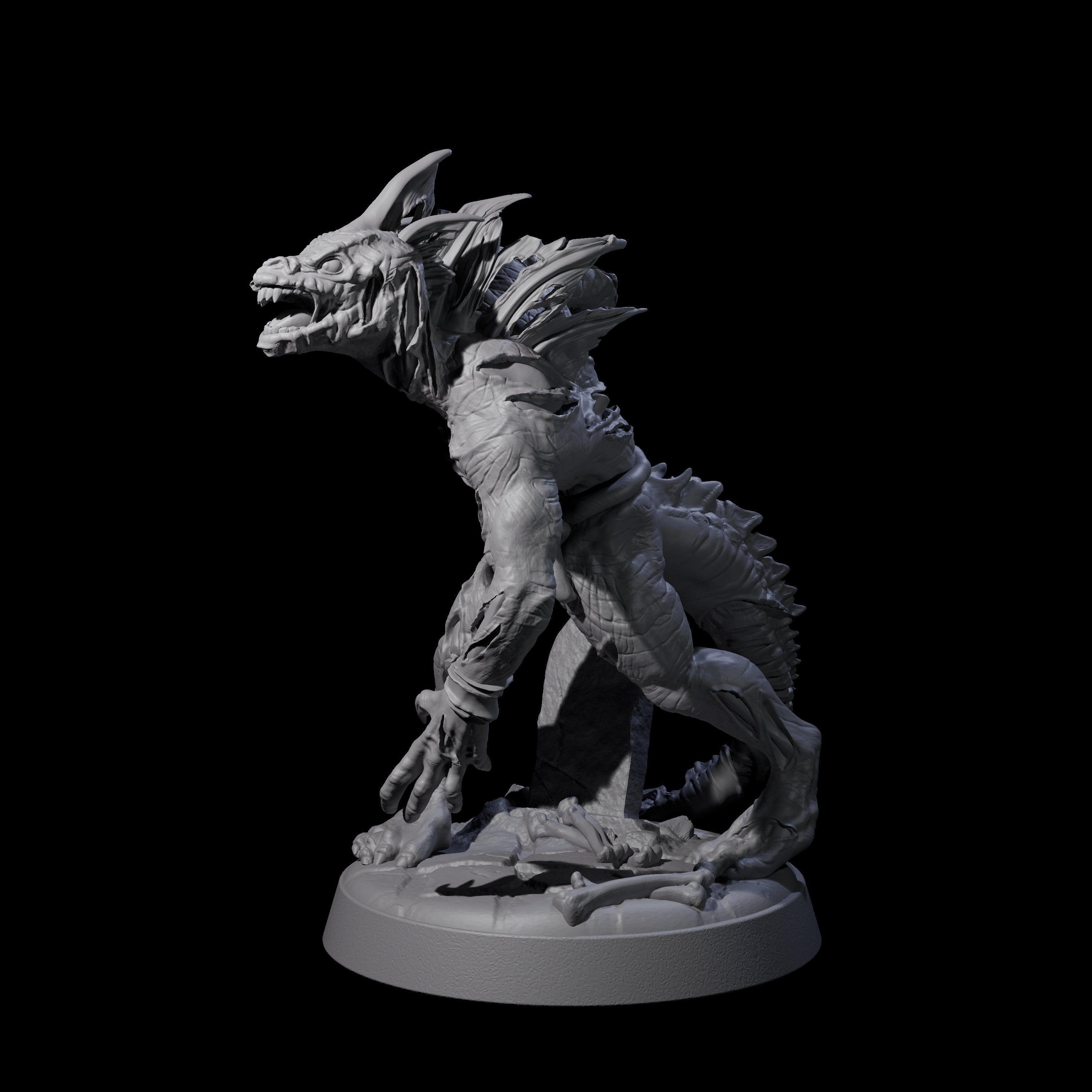 Slimy Lizardfolk Zombie B Miniature for Dungeons and Dragons, Pathfinder or other TTRPGs