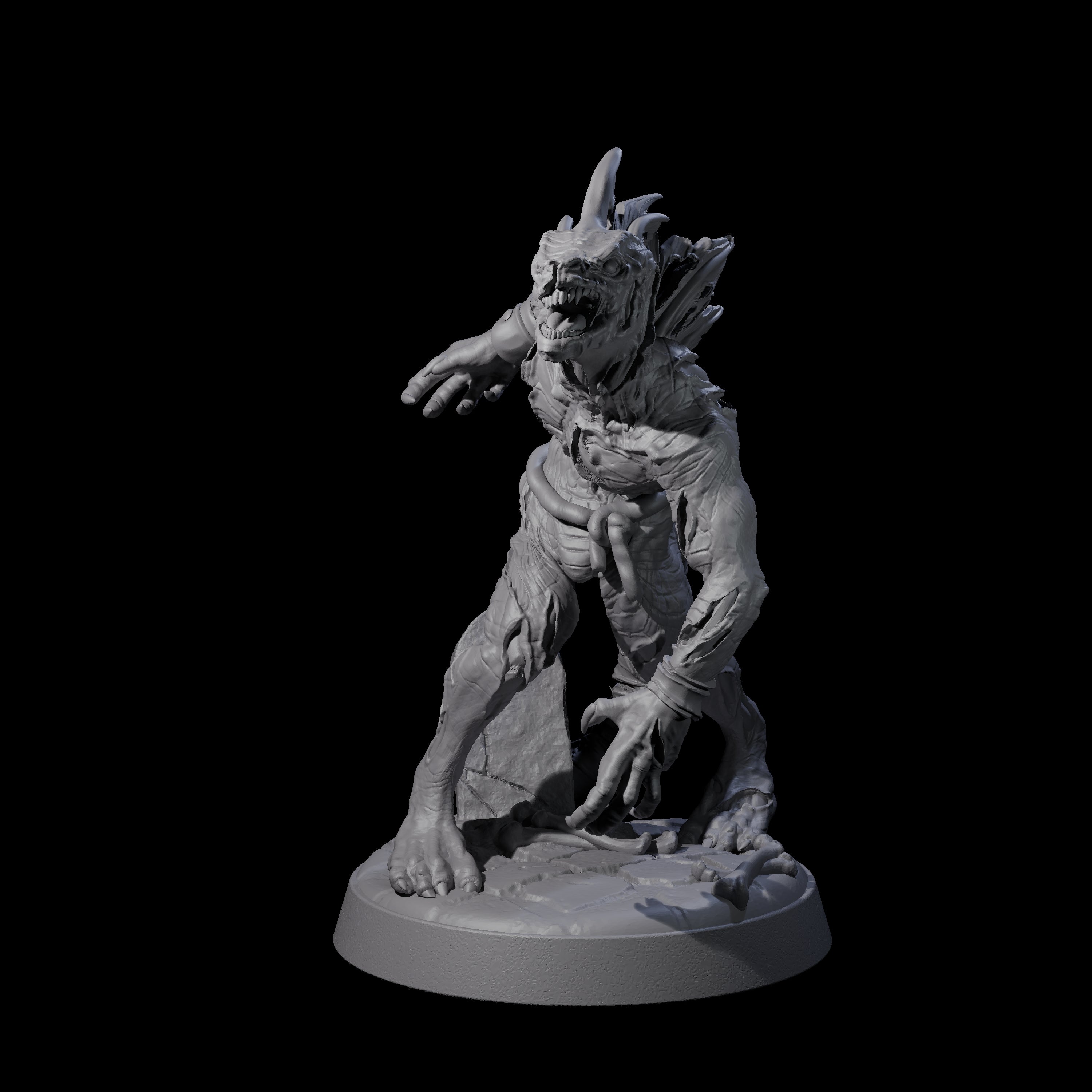Slimy Lizardfolk Zombie B Miniature for Dungeons and Dragons, Pathfinder or other TTRPGs