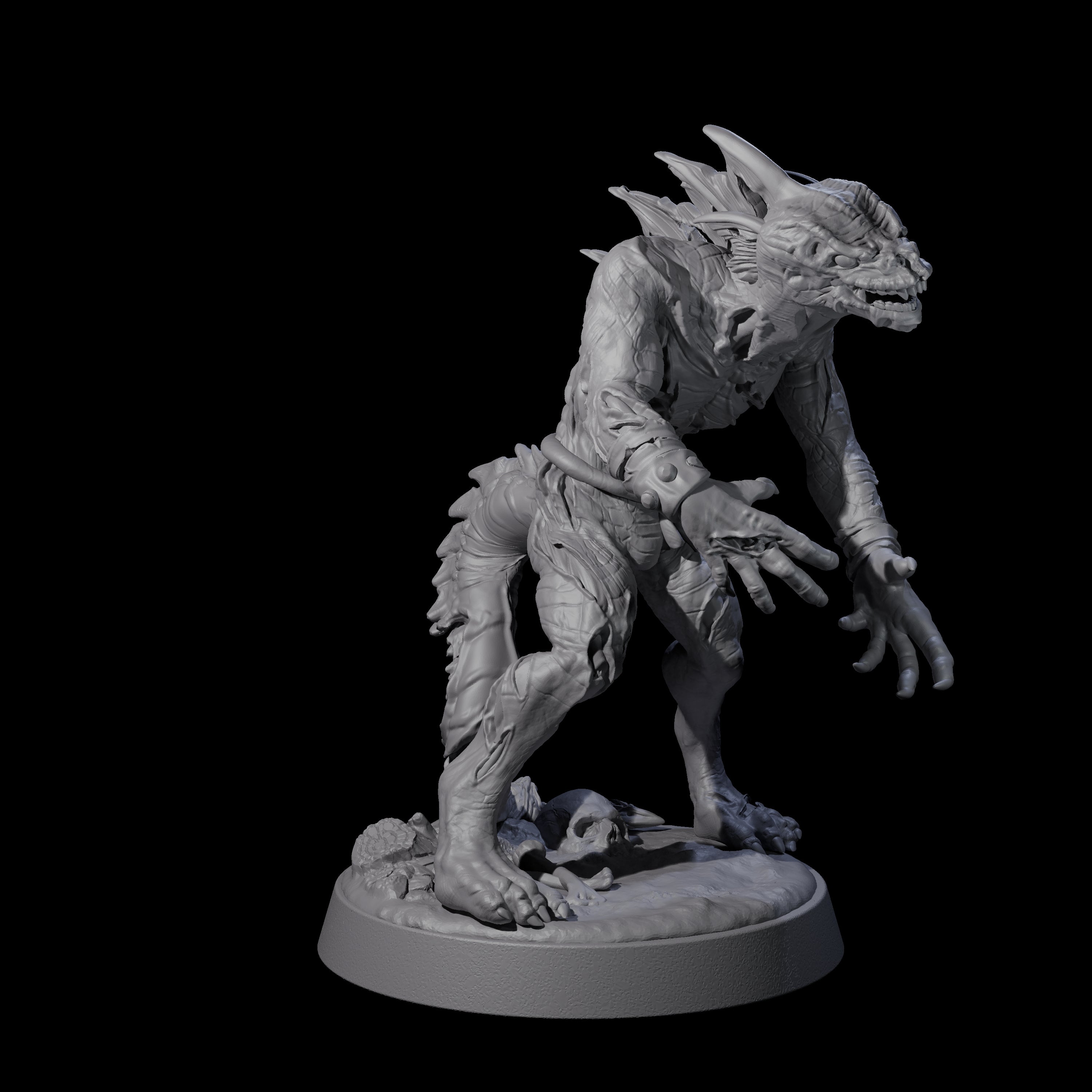 Slimy Lizardfolk Zombie C Miniature for Dungeons and Dragons, Pathfinder or other TTRPGs