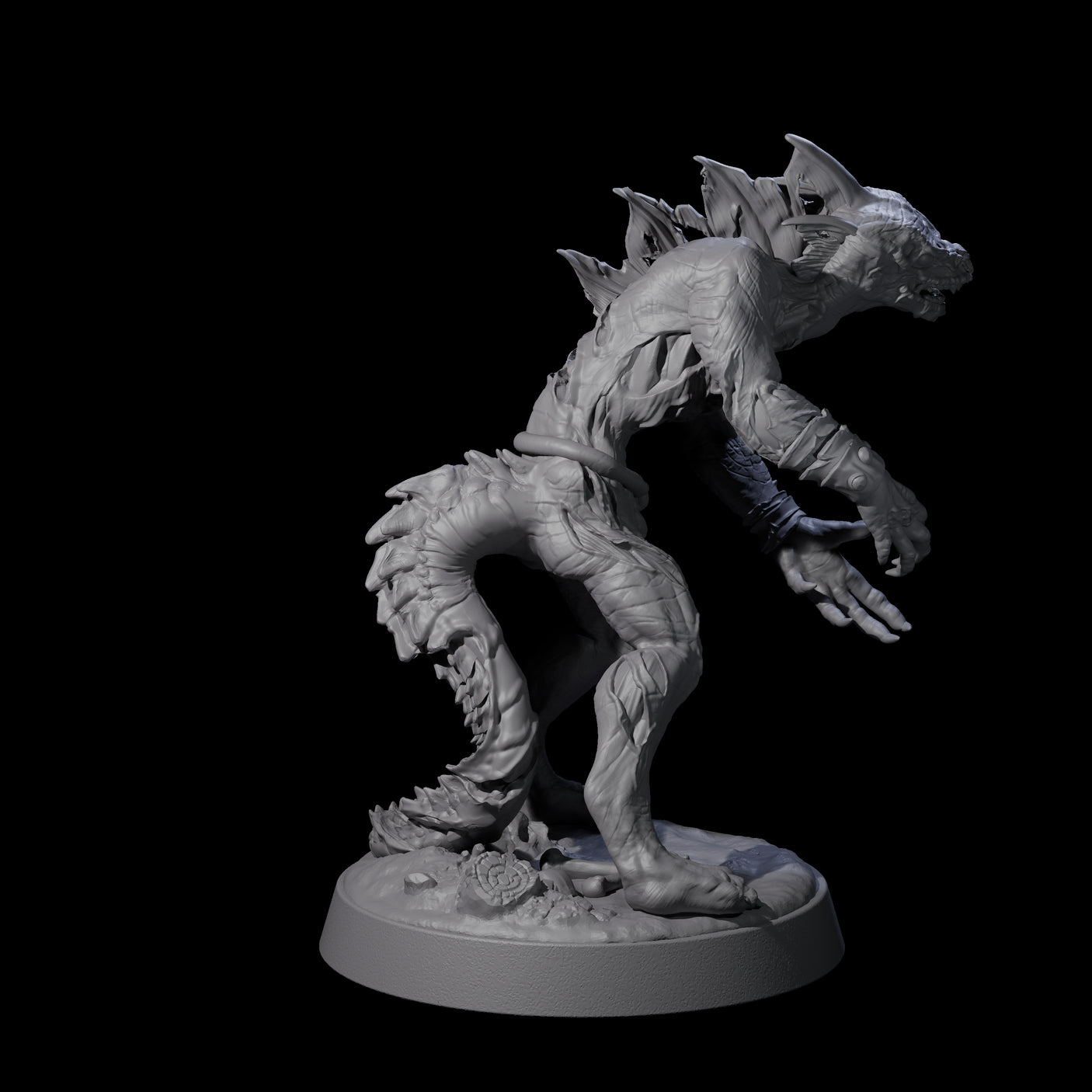 Slimy Lizardfolk Zombie C Miniature for Dungeons and Dragons, Pathfinder or other TTRPGs
