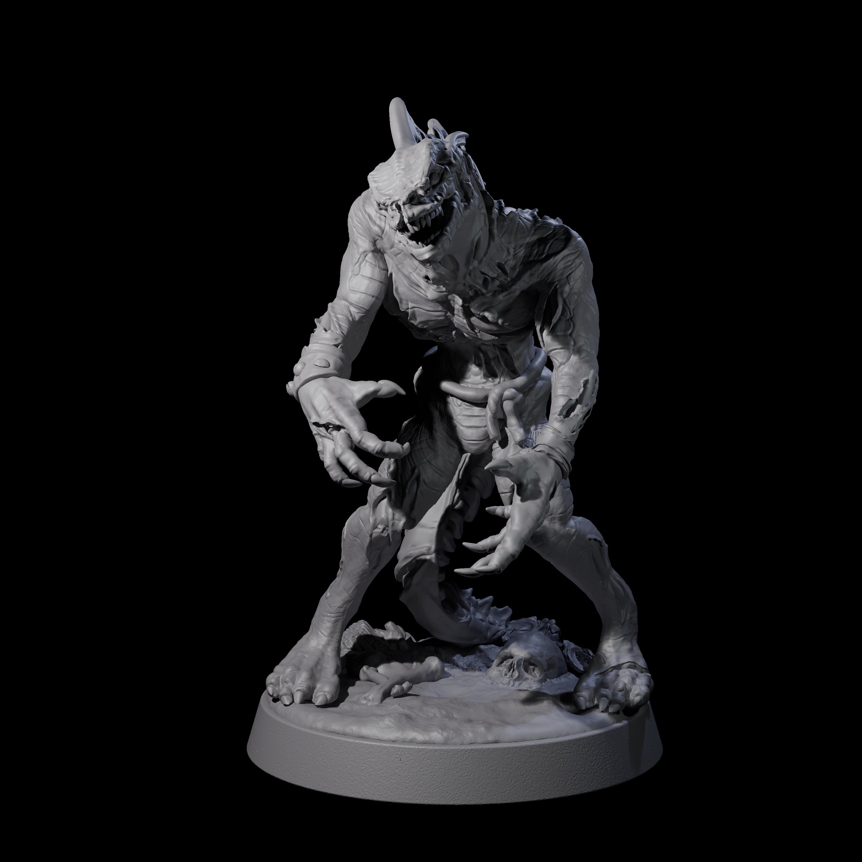Slimy Lizardfolk Zombie C Miniature for Dungeons and Dragons, Pathfinder or other TTRPGs