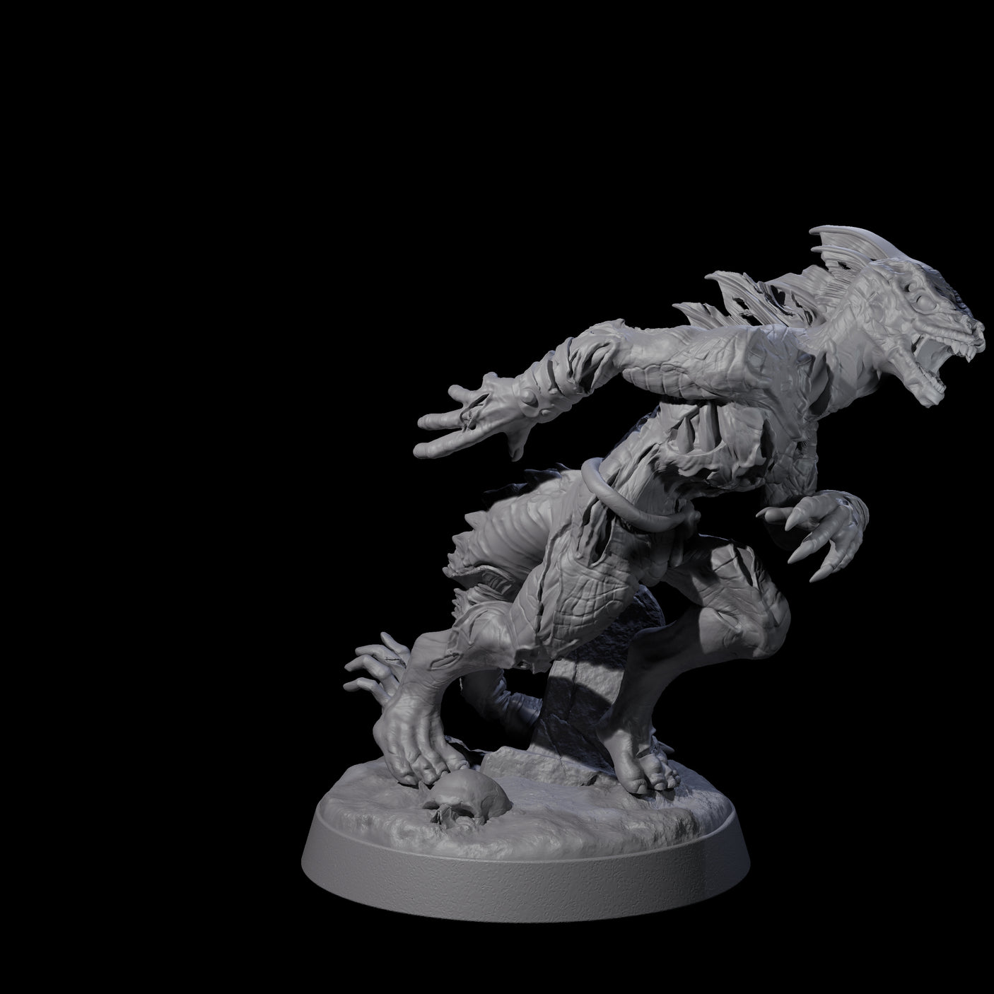 Slimy Lizardfolk Zombie D Miniature for Dungeons and Dragons, Pathfinder or other TTRPGs