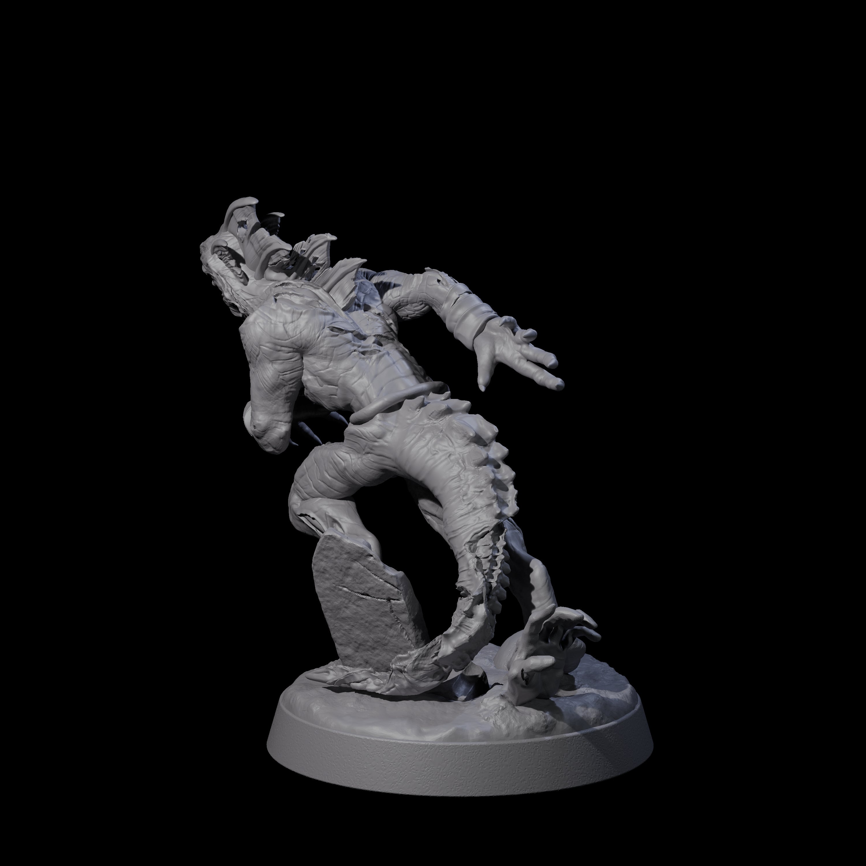 Slimy Lizardfolk Zombie D Miniature for Dungeons and Dragons, Pathfinder or other TTRPGs