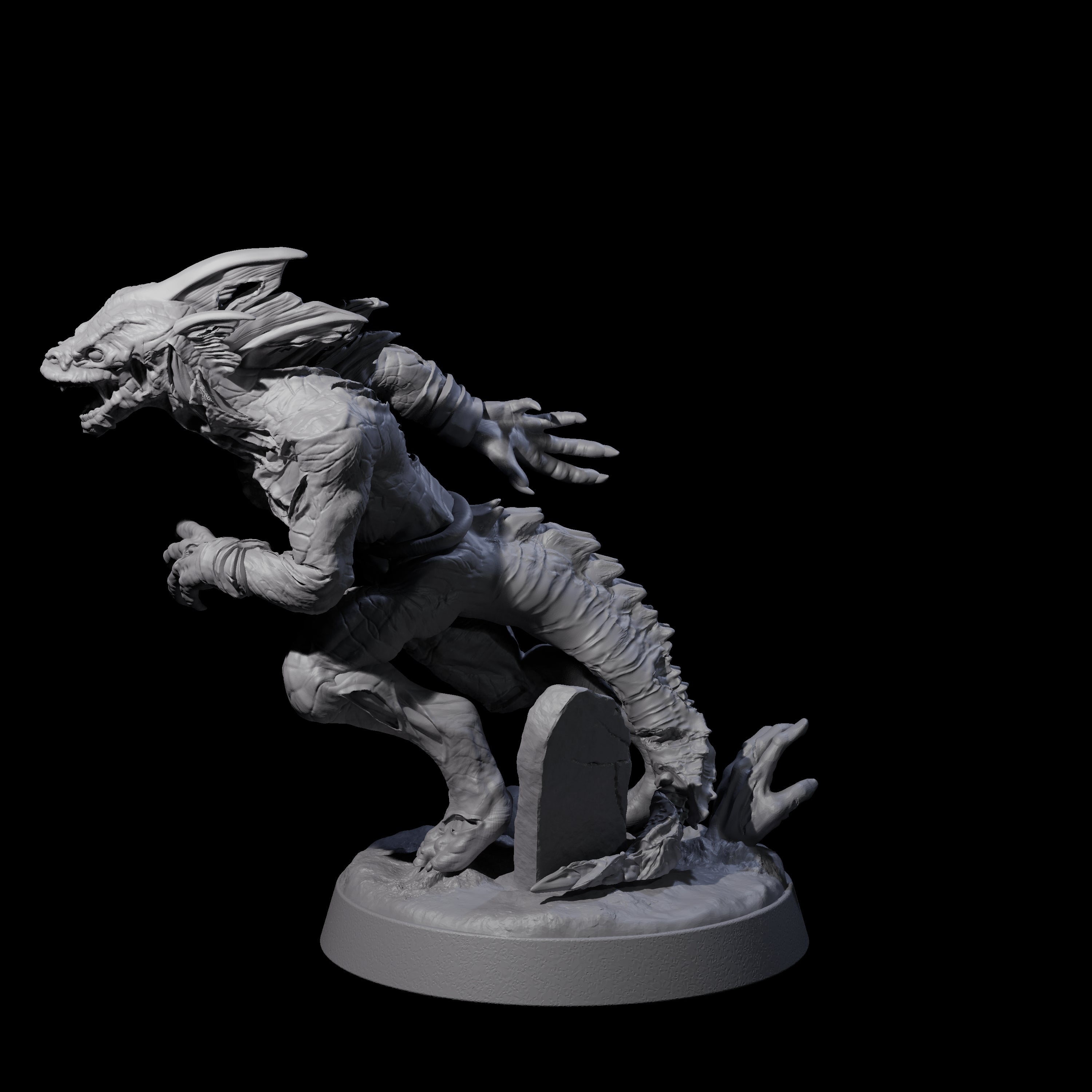 Slimy Lizardfolk Zombie D Miniature for Dungeons and Dragons, Pathfinder or other TTRPGs