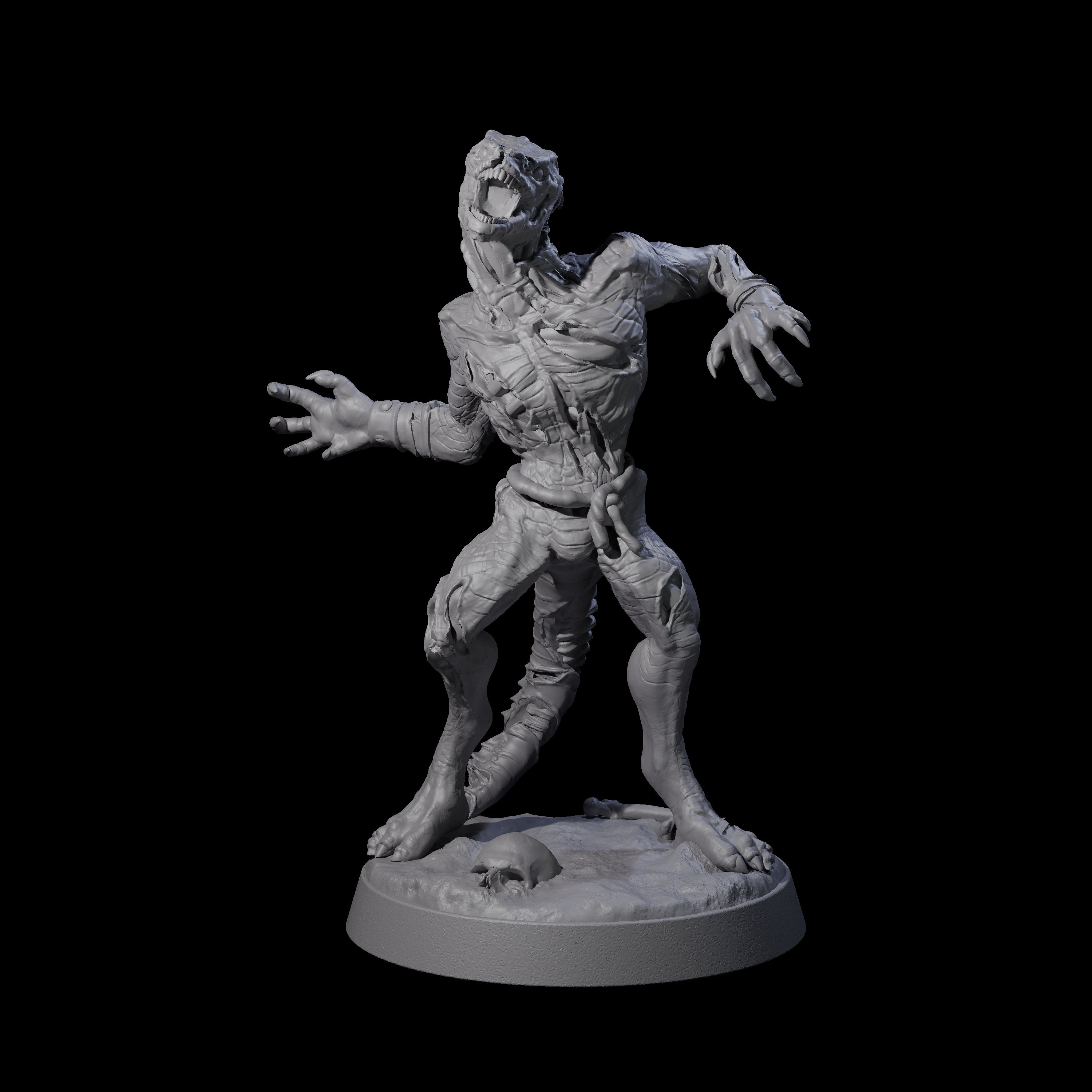 Slimy Lizardfolk Zombie E Miniature for Dungeons and Dragons, Pathfinder or other TTRPGs