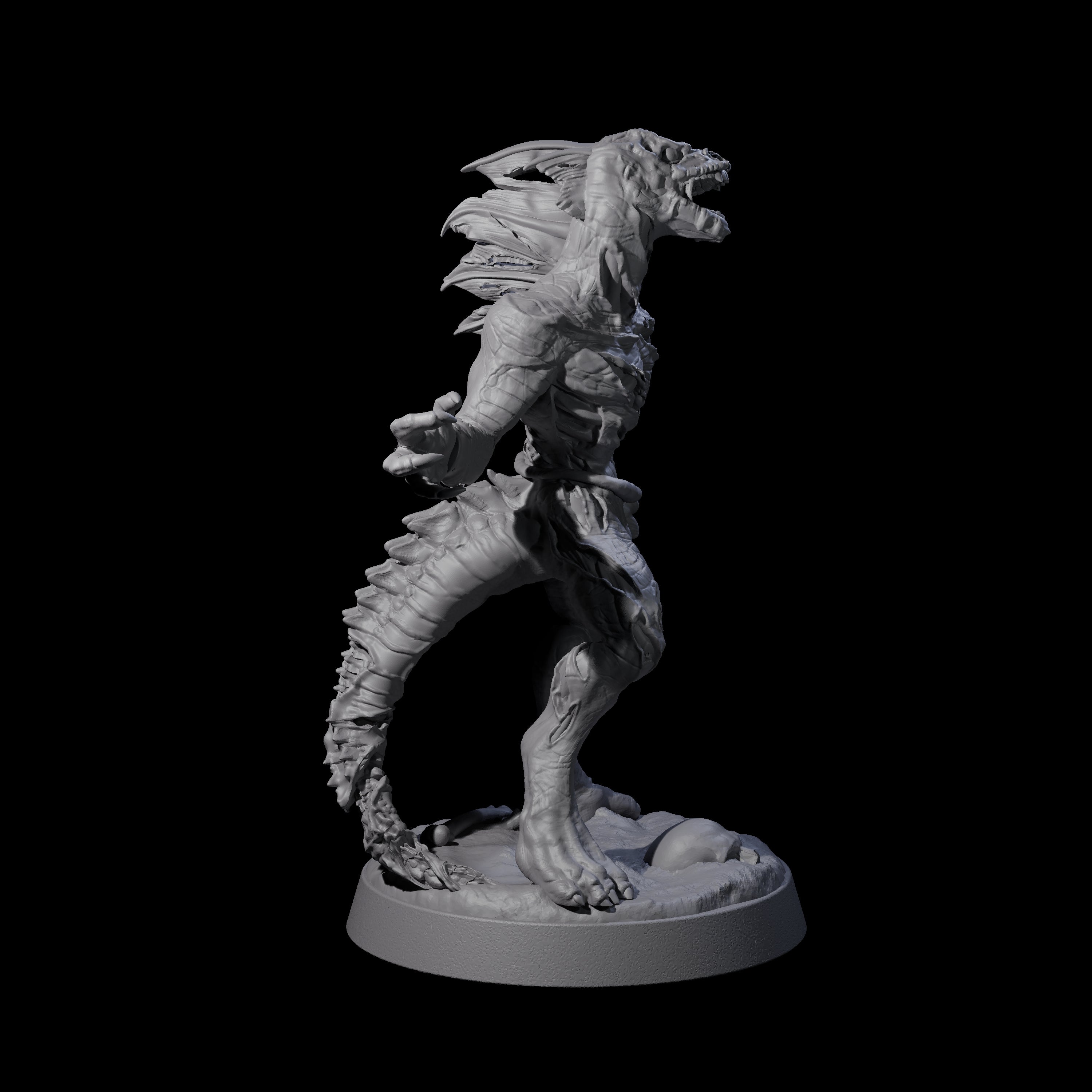 Slimy Lizardfolk Zombie E Miniature for Dungeons and Dragons, Pathfinder or other TTRPGs