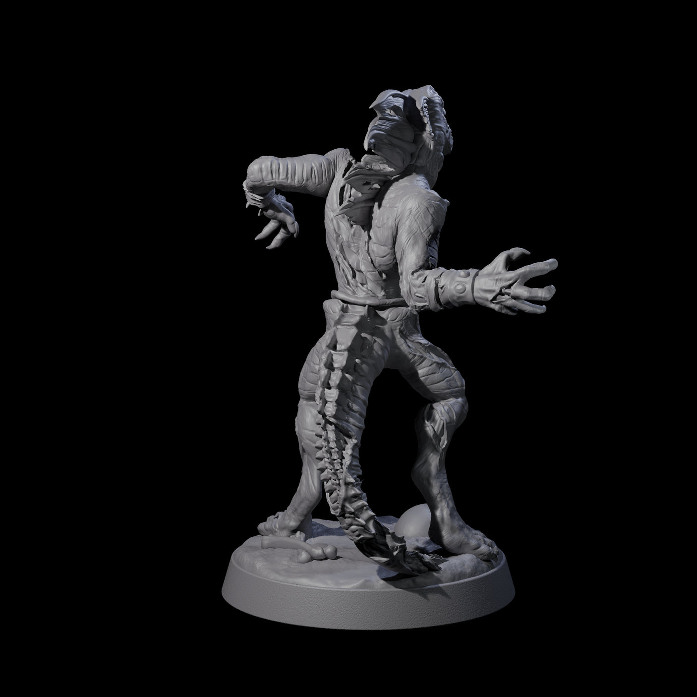 Slimy Lizardfolk Zombie E Miniature for Dungeons and Dragons, Pathfinder or other TTRPGs