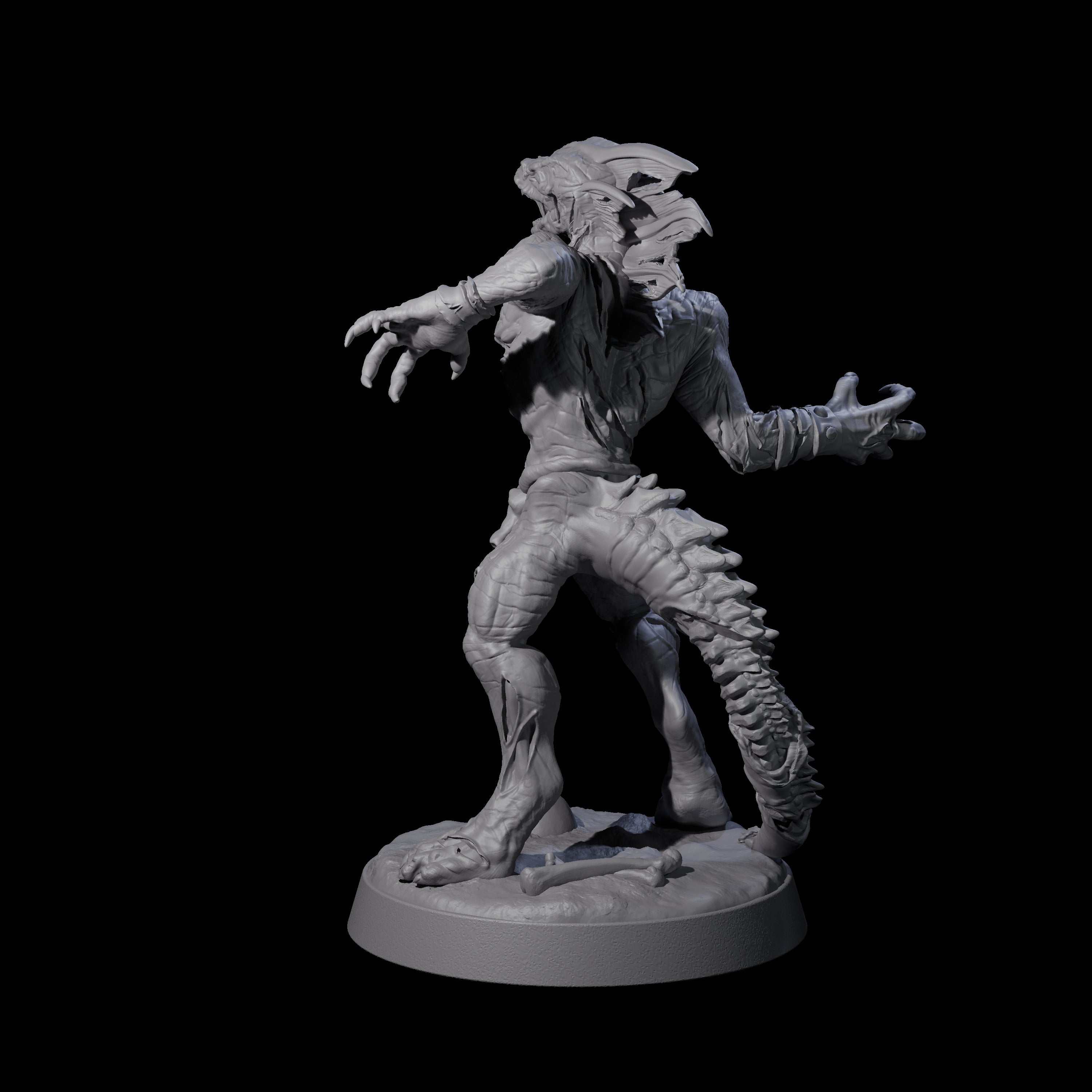 Slimy Lizardfolk Zombie E Miniature for Dungeons and Dragons, Pathfinder or other TTRPGs