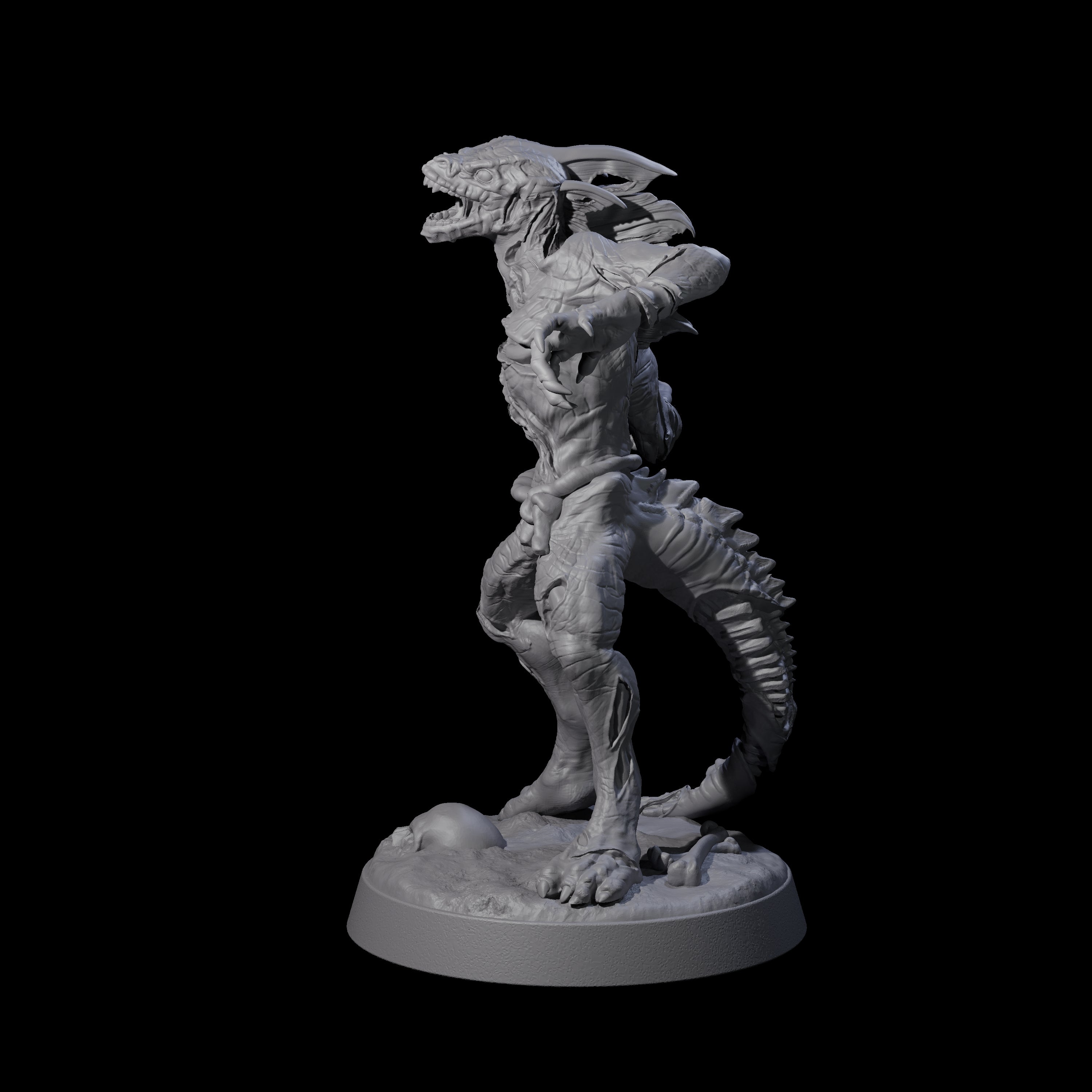 Slimy Lizardfolk Zombie E Miniature for Dungeons and Dragons, Pathfinder or other TTRPGs