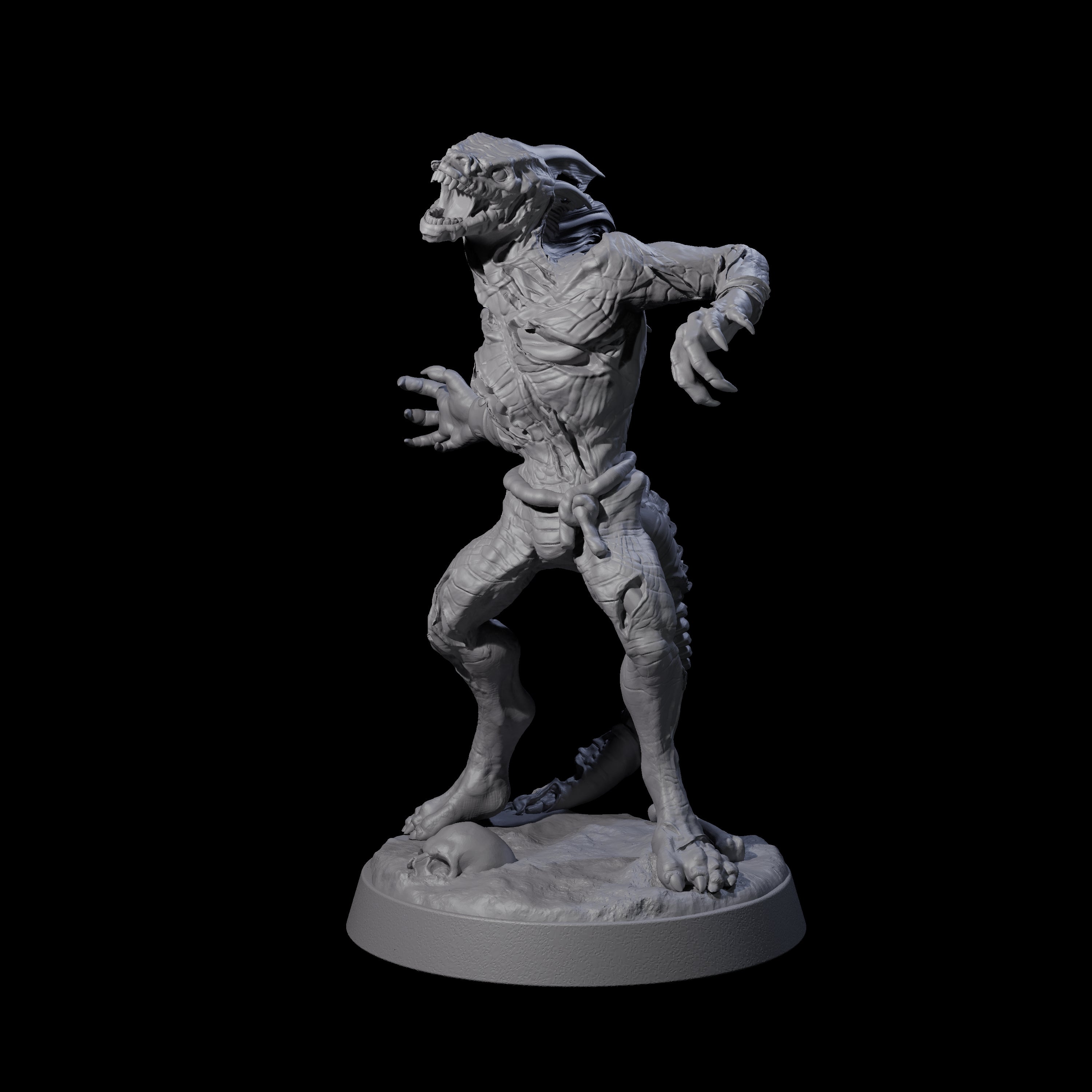 Slimy Lizardfolk Zombie E Miniature for Dungeons and Dragons, Pathfinder or other TTRPGs