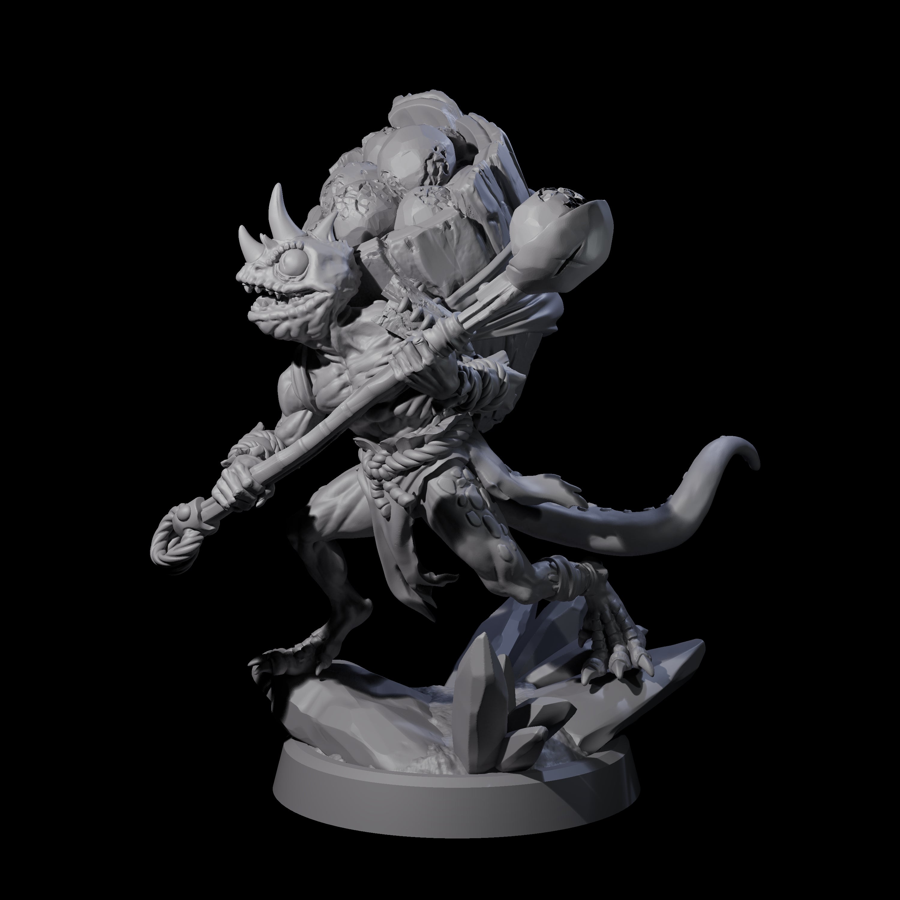 Slimy Troglodyte Cultist A Miniature for Dungeons and Dragons, Pathfinder or other TTRPGs