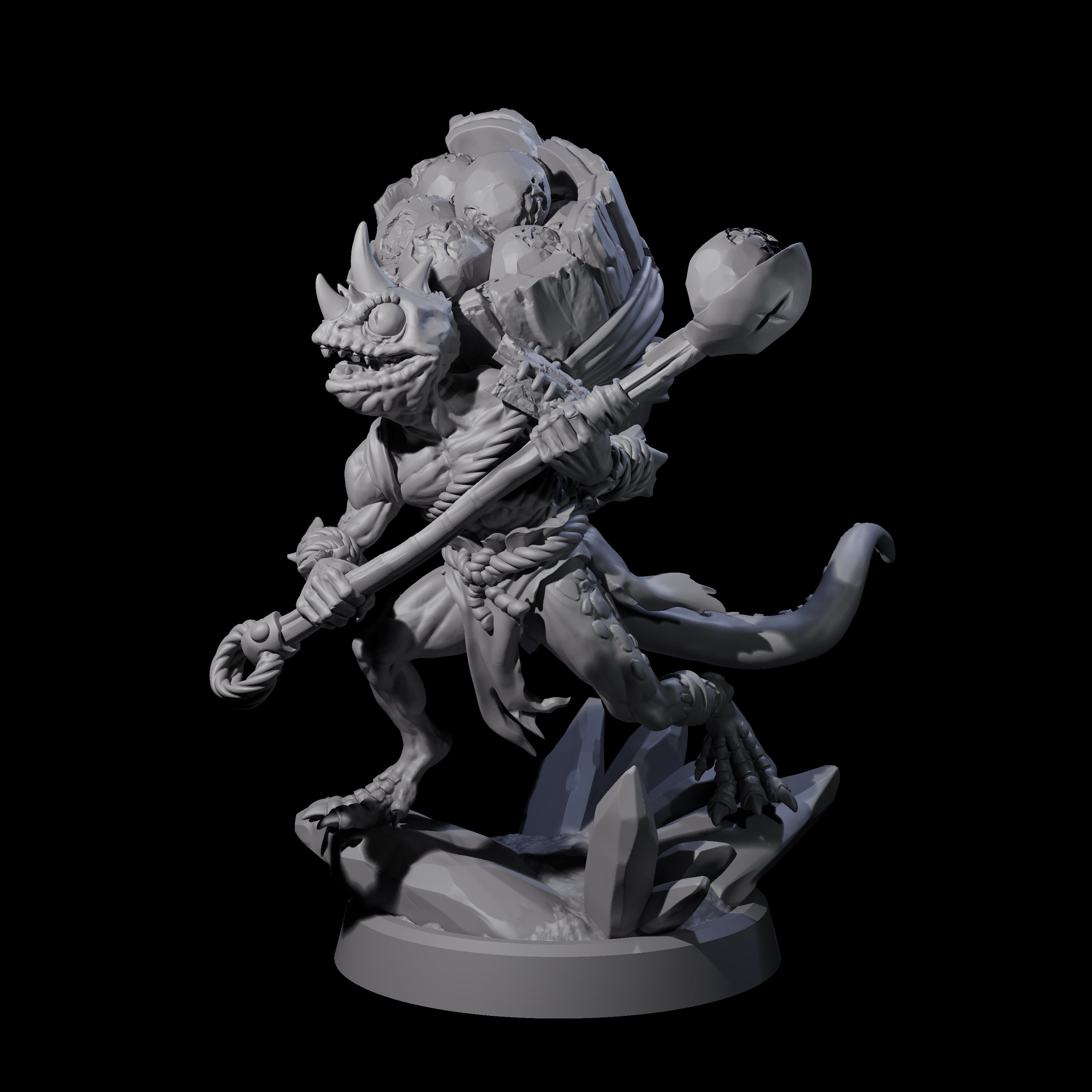 Slimy Troglodyte Cultist A Miniature for Dungeons and Dragons, Pathfinder or other TTRPGs