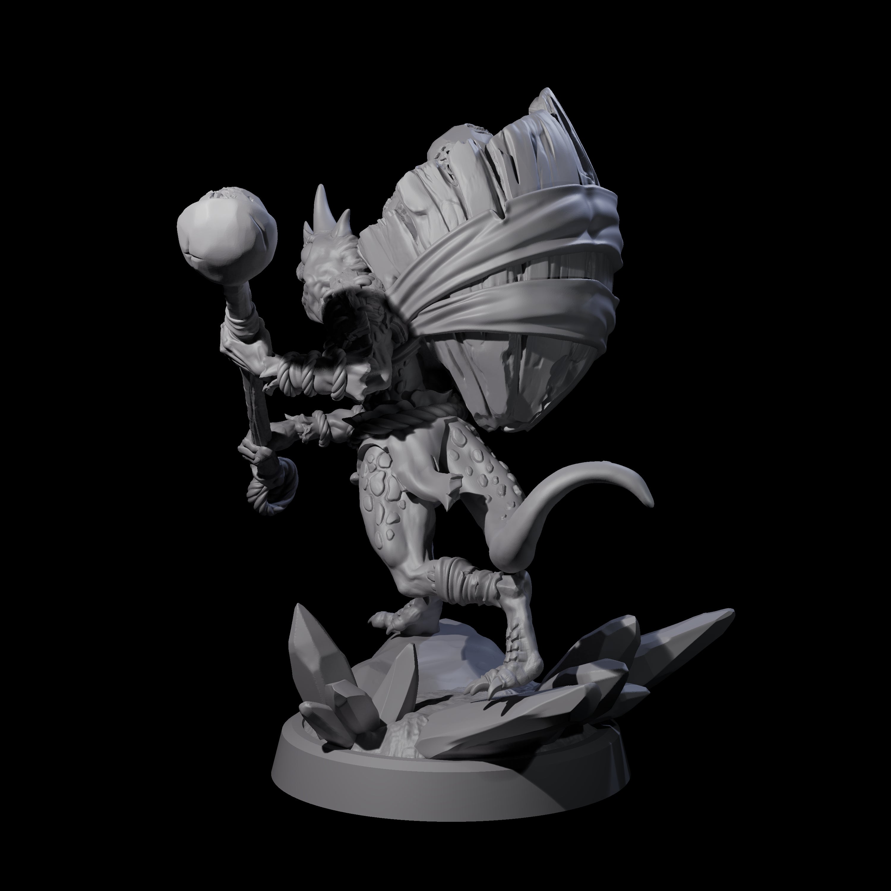 Slimy Troglodyte Cultist A Miniature for Dungeons and Dragons, Pathfinder or other TTRPGs