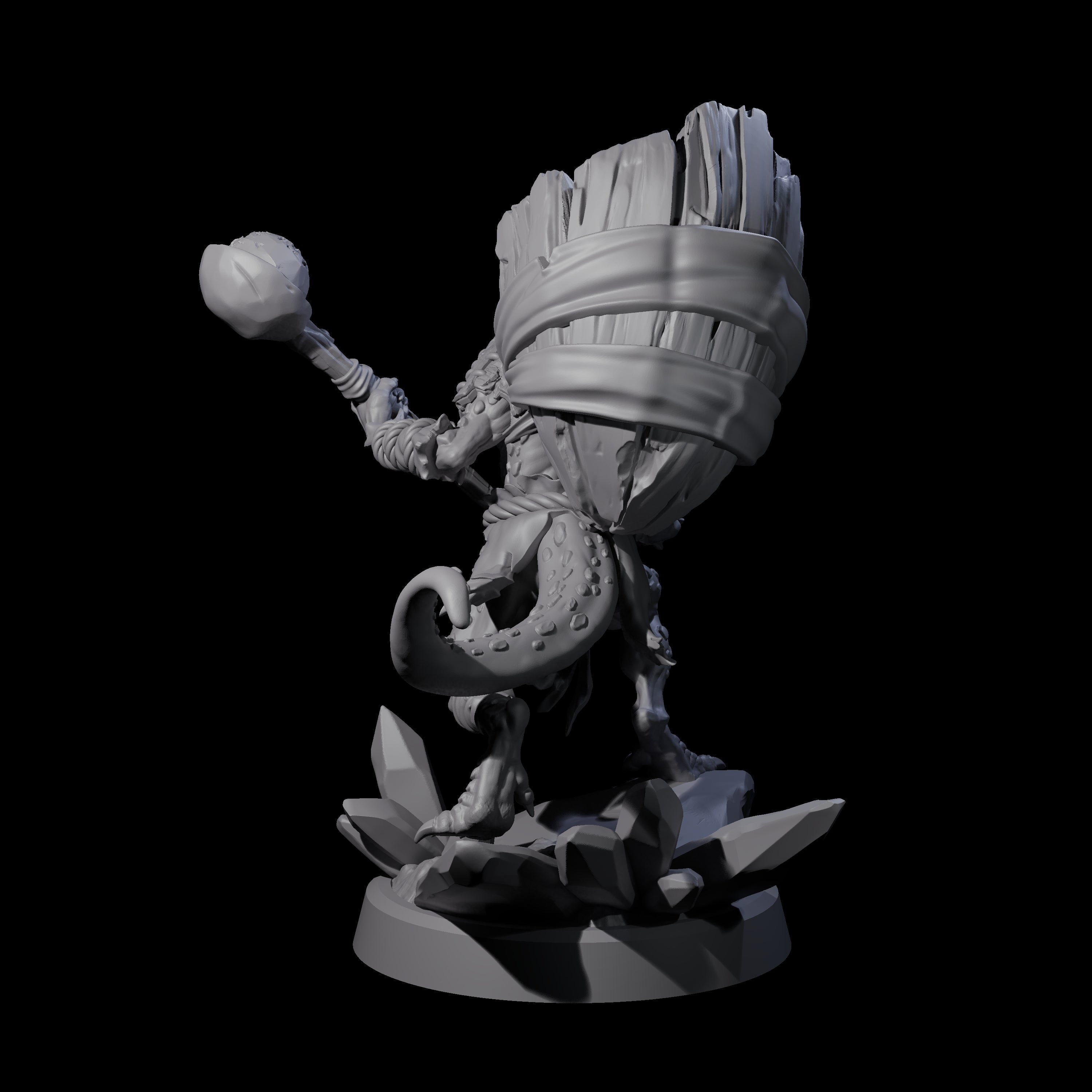 Slimy Troglodyte Cultist A Miniature for Dungeons and Dragons, Pathfinder or other TTRPGs