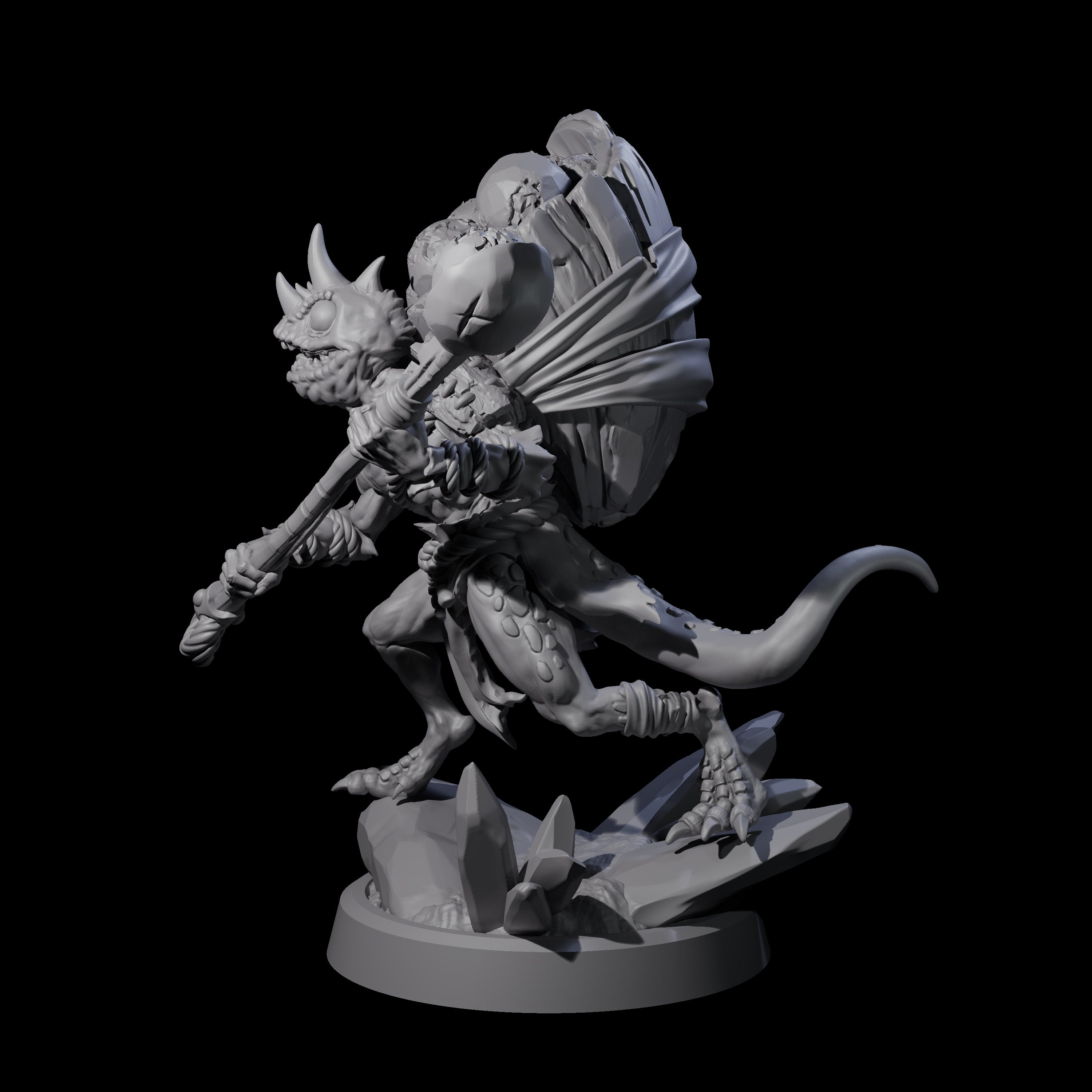 Slimy Troglodyte Cultist A Miniature for Dungeons and Dragons, Pathfinder or other TTRPGs