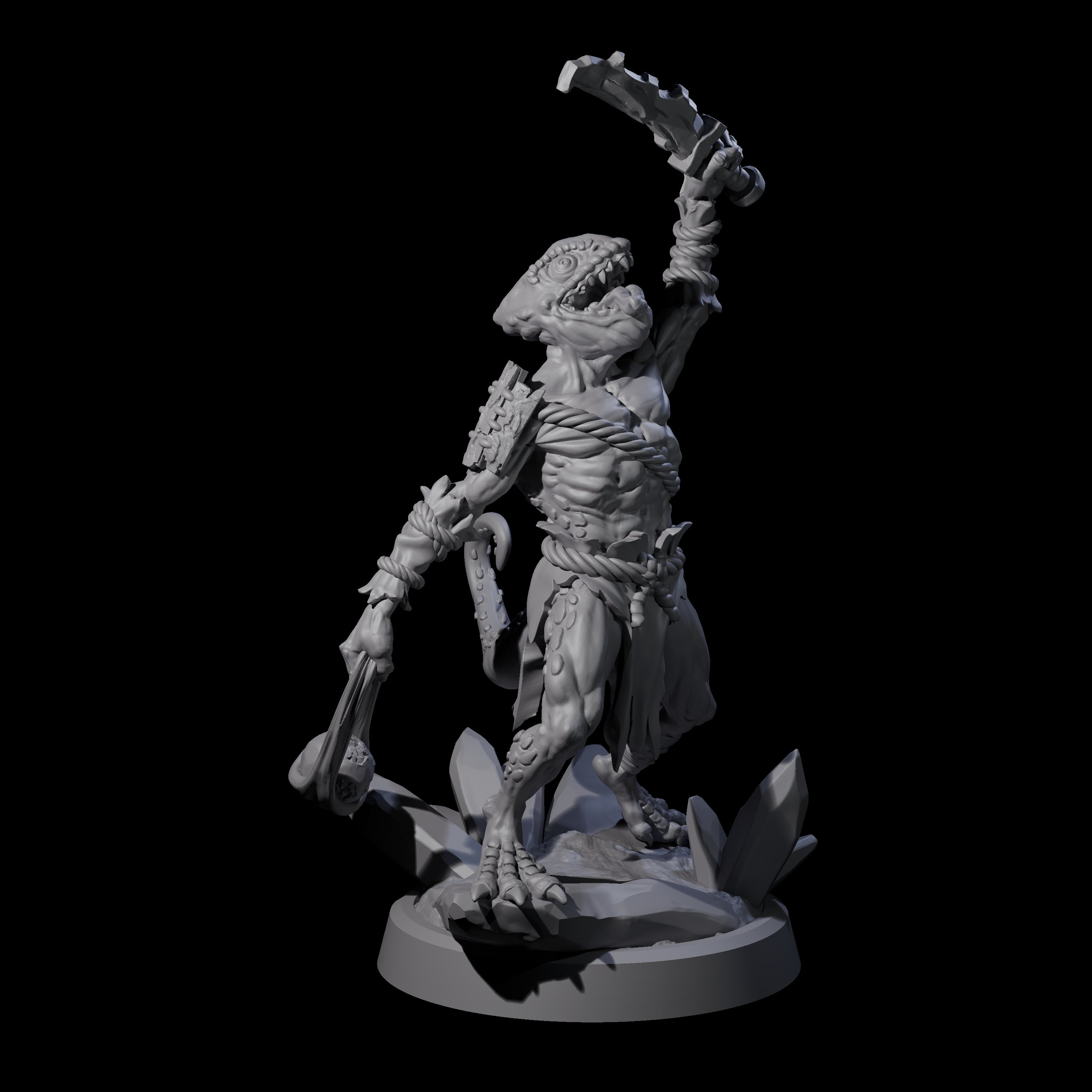 Slimy Troglodyte Cultist B Miniature for Dungeons and Dragons, Pathfinder or other TTRPGs