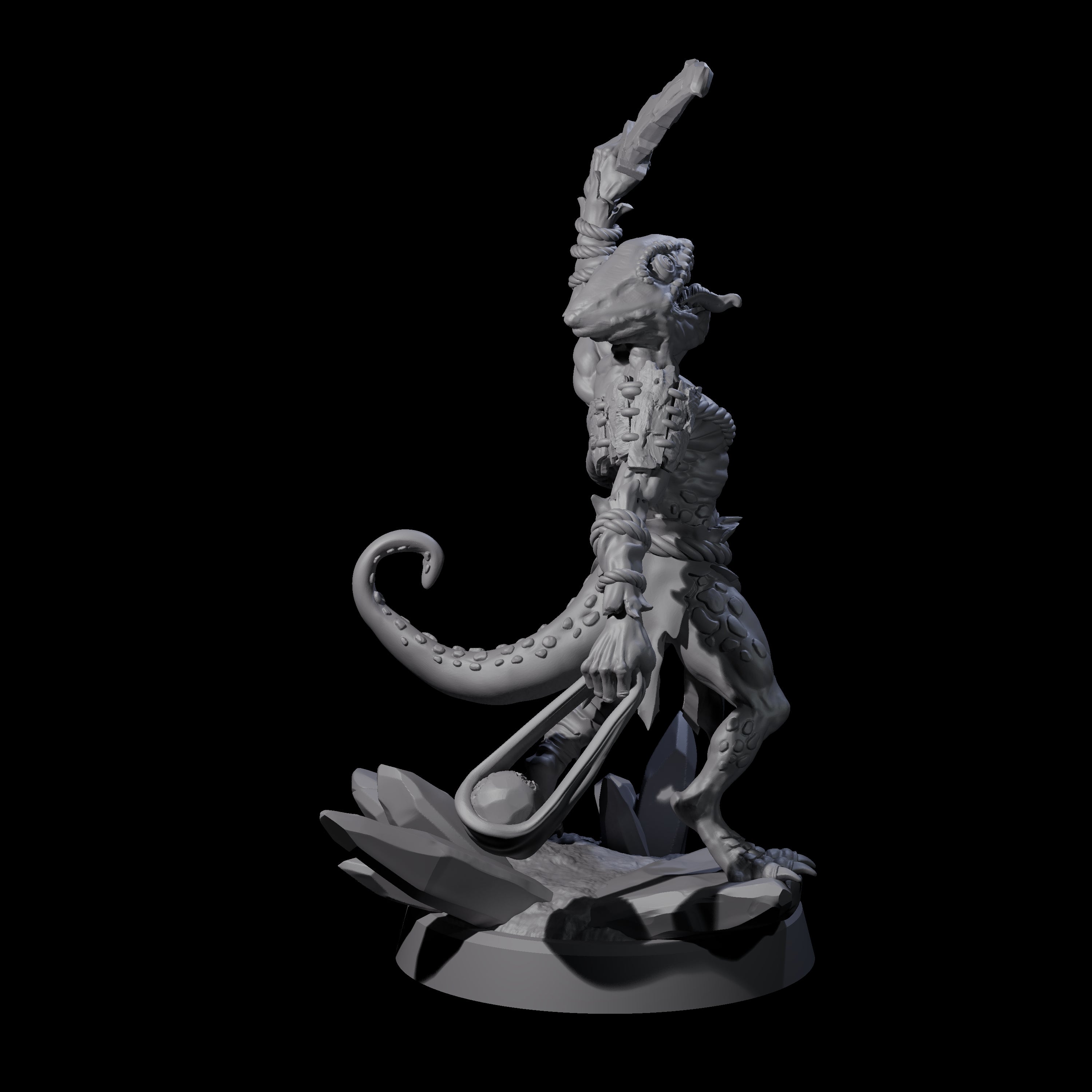 Slimy Troglodyte Cultist B Miniature for Dungeons and Dragons, Pathfinder or other TTRPGs