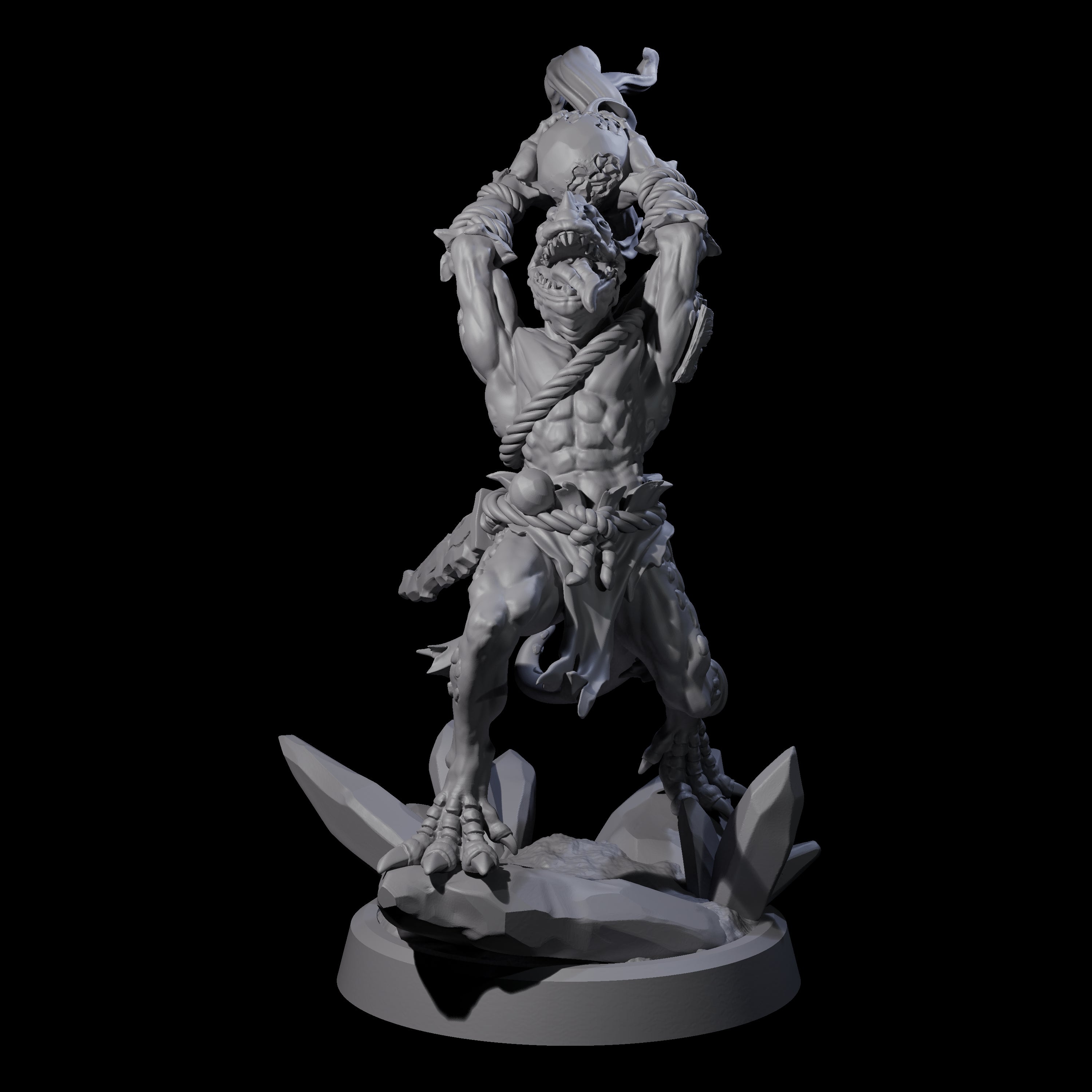 Slimy Troglodyte Cultist C Miniature for Dungeons and Dragons, Pathfinder or other TTRPGs