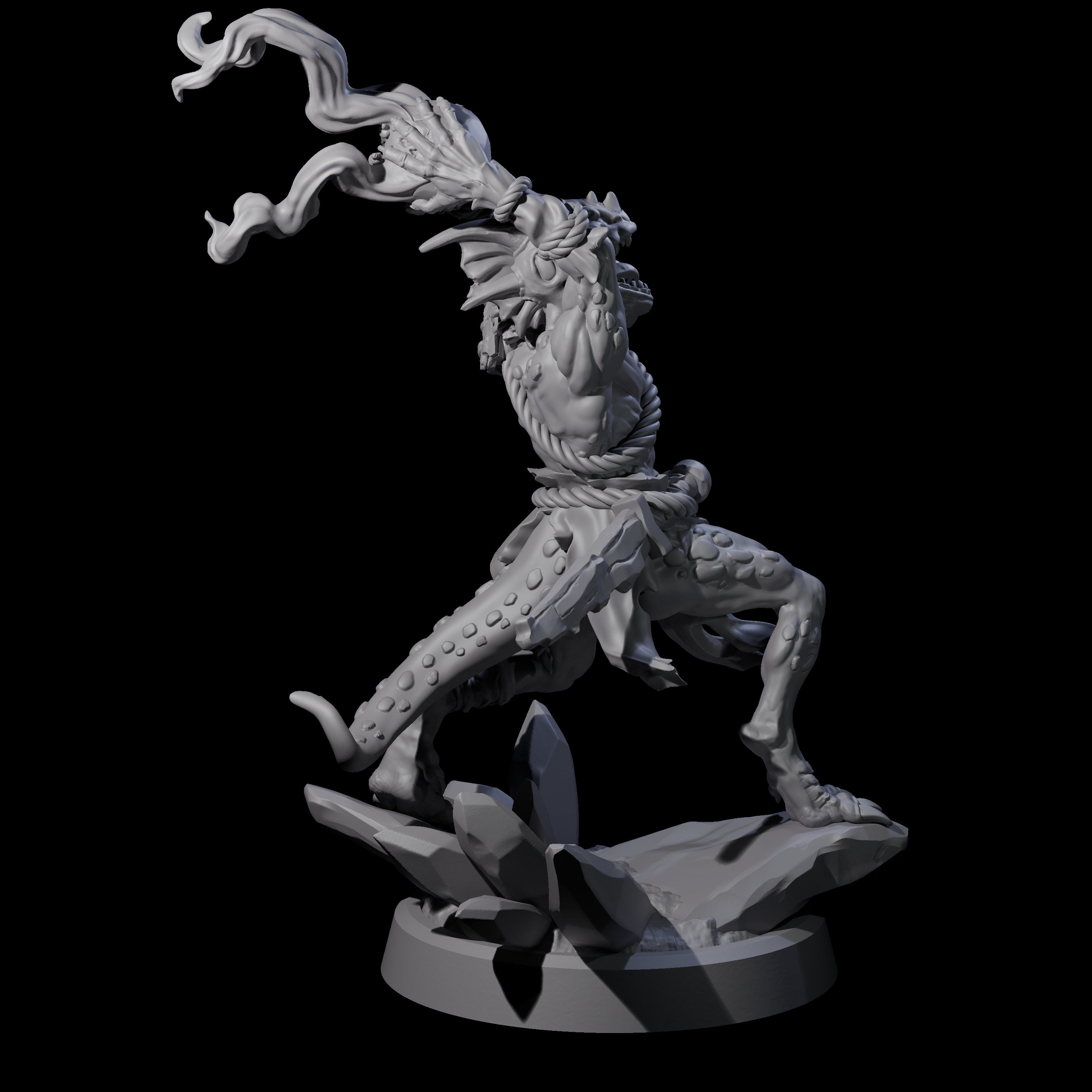 Slimy Troglodyte Cultist C Miniature for Dungeons and Dragons, Pathfinder or other TTRPGs