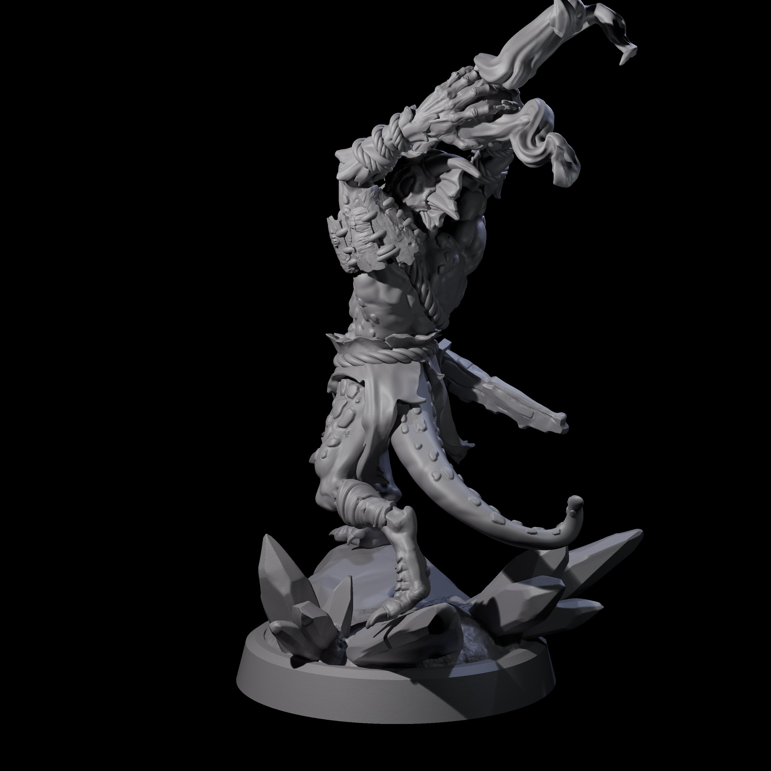 Slimy Troglodyte Cultist C Miniature for Dungeons and Dragons, Pathfinder or other TTRPGs