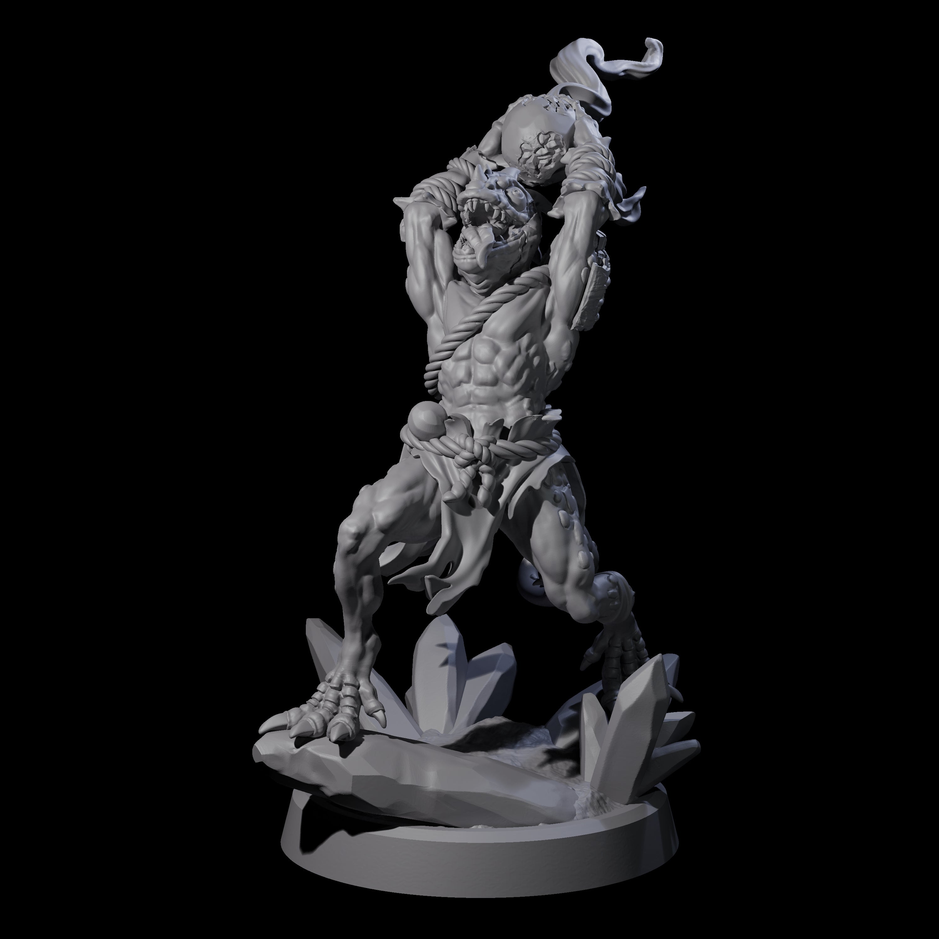 Slimy Troglodyte Cultist C Miniature for Dungeons and Dragons, Pathfinder or other TTRPGs