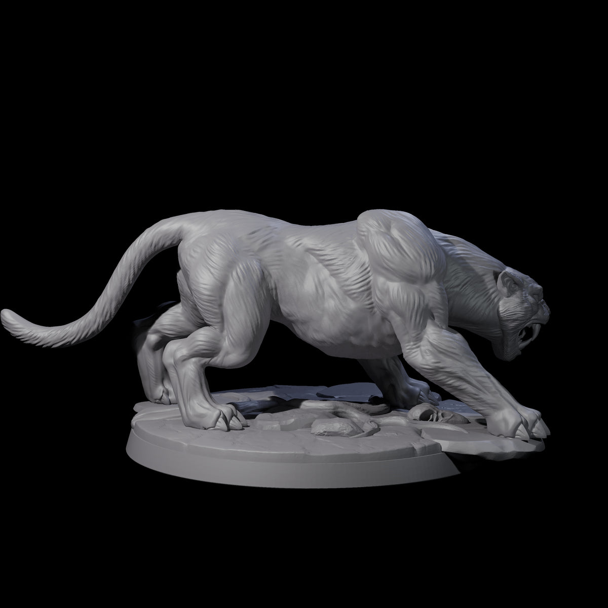 Slinking Panther D Miniature for Dungeons and Dragons, Pathfinder or other TTRPGs