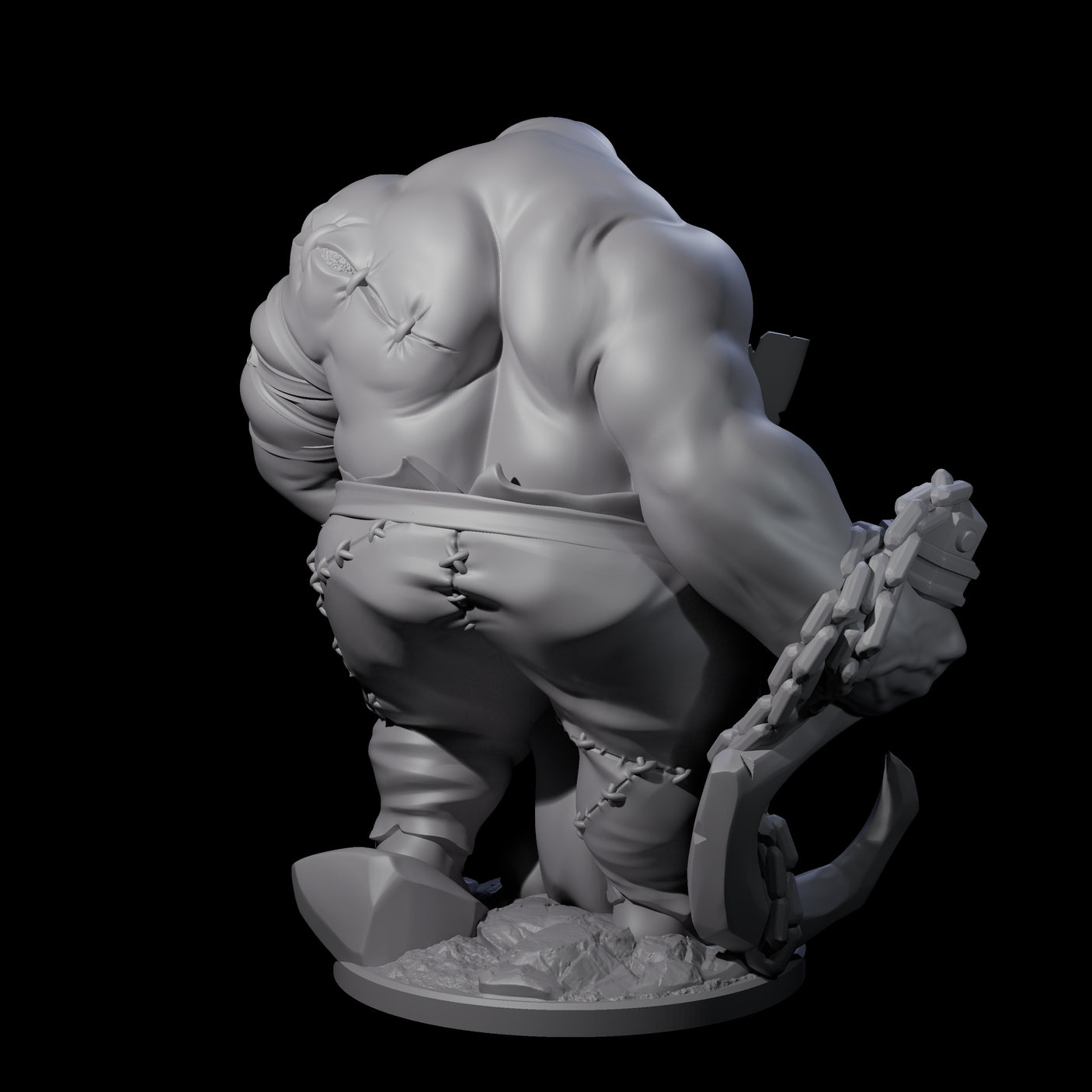 Slopping Zombie Butcher Miniature for Dungeons and Dragons, Pathfinder or other TTRPGs