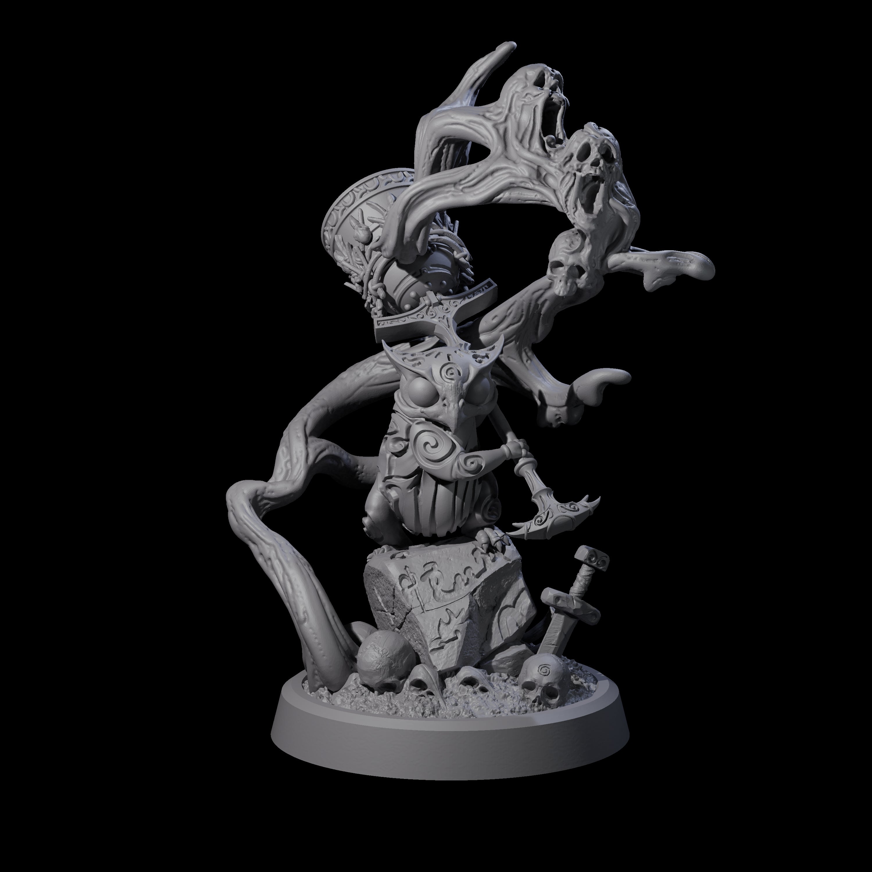 Small Owl-like Kenku Shaman B Miniature for Dungeons and Dragons, Pathfinder or other TTRPGs