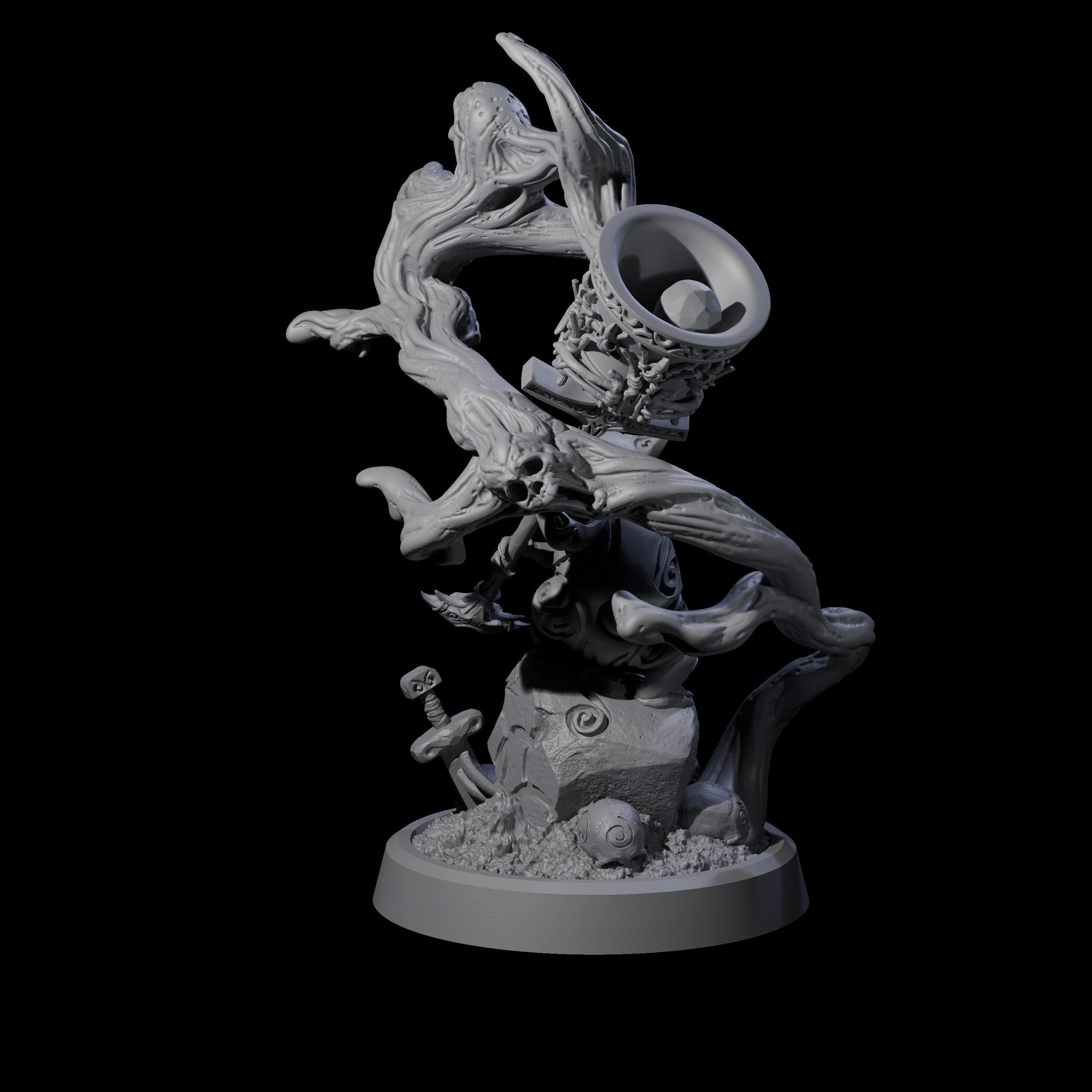 Small Owl-like Kenku Shaman B Miniature for Dungeons and Dragons, Pathfinder or other TTRPGs