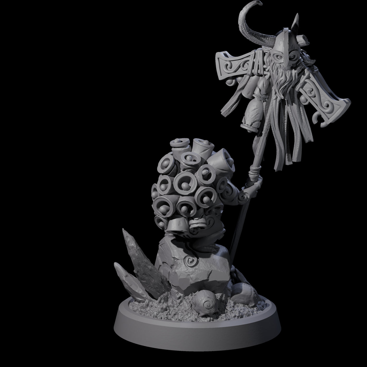 Small Owl-like Kenku Shaman C Miniature for Dungeons and Dragons, Pathfinder or other TTRPGs