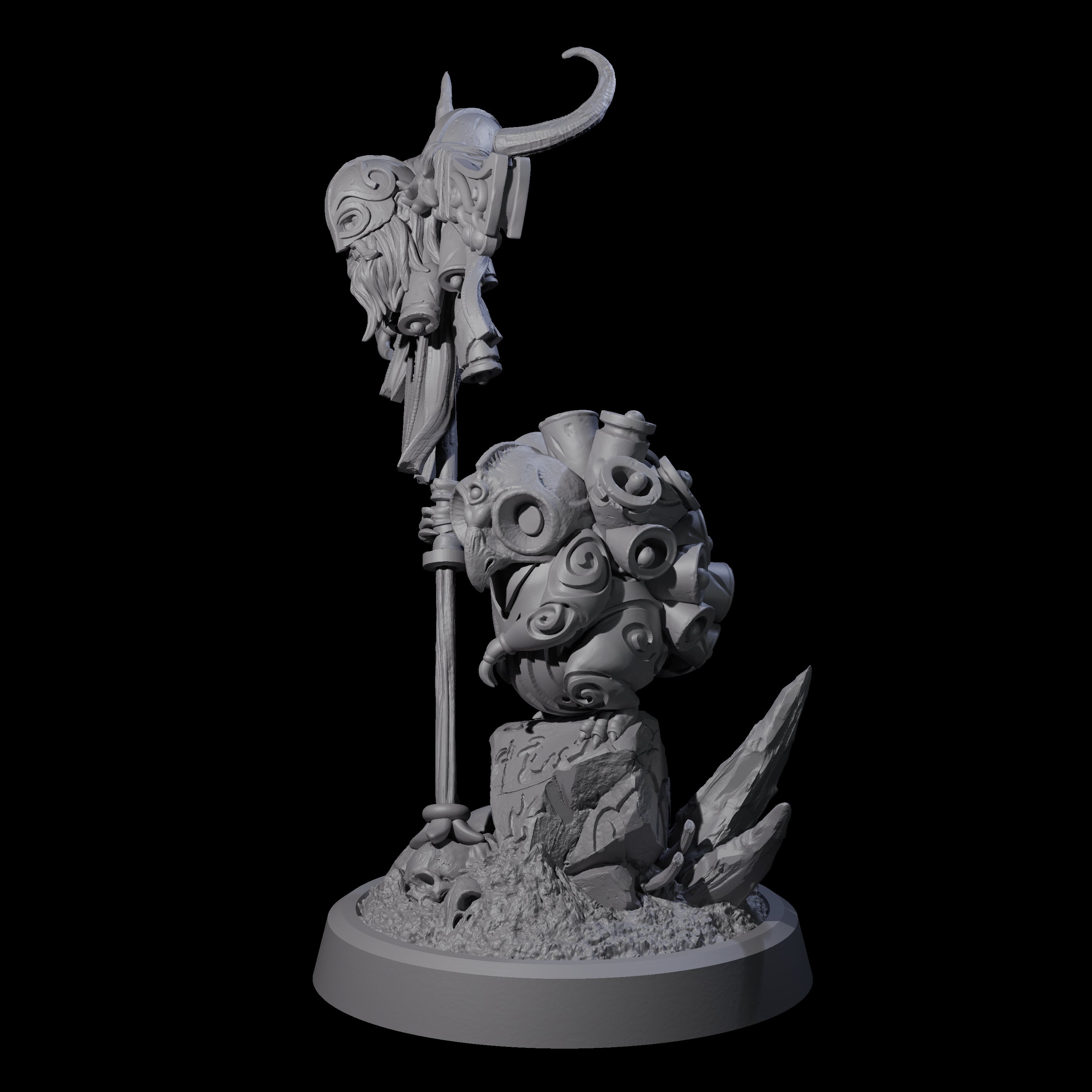 Small Owl-like Kenku Shaman C Miniature for Dungeons and Dragons, Pathfinder or other TTRPGs