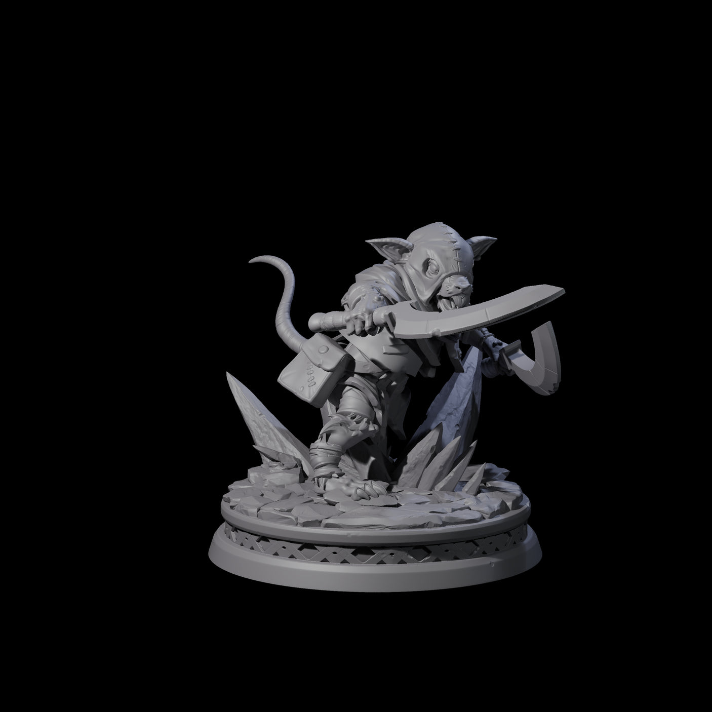 Small Ratfolk Rogue Miniature for Dungeons and Dragons, Pathfinder or other TTRPGs