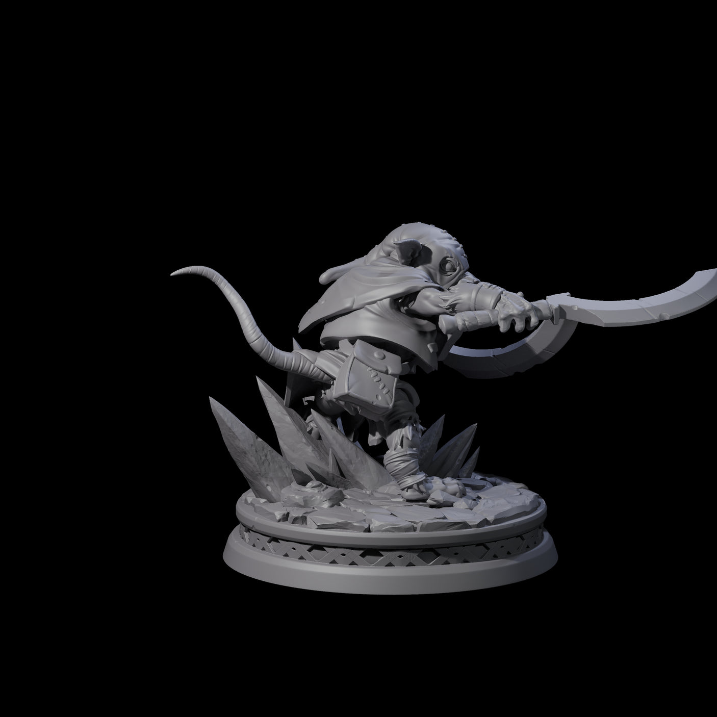 Small Ratfolk Rogue Miniature for Dungeons and Dragons, Pathfinder or other TTRPGs