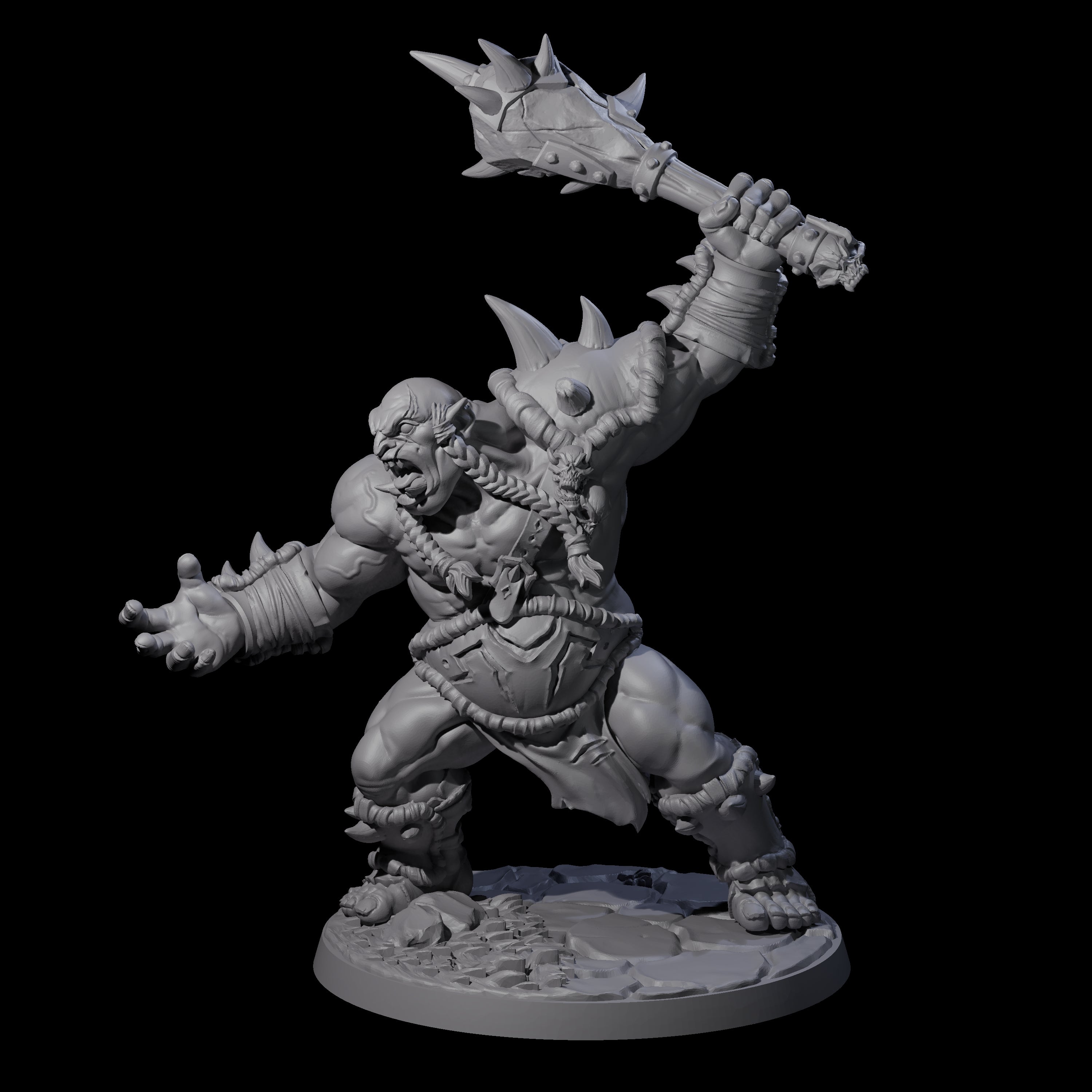 Smashing Ogre B Miniature for Dungeons and Dragons, Pathfinder or other TTRPGs