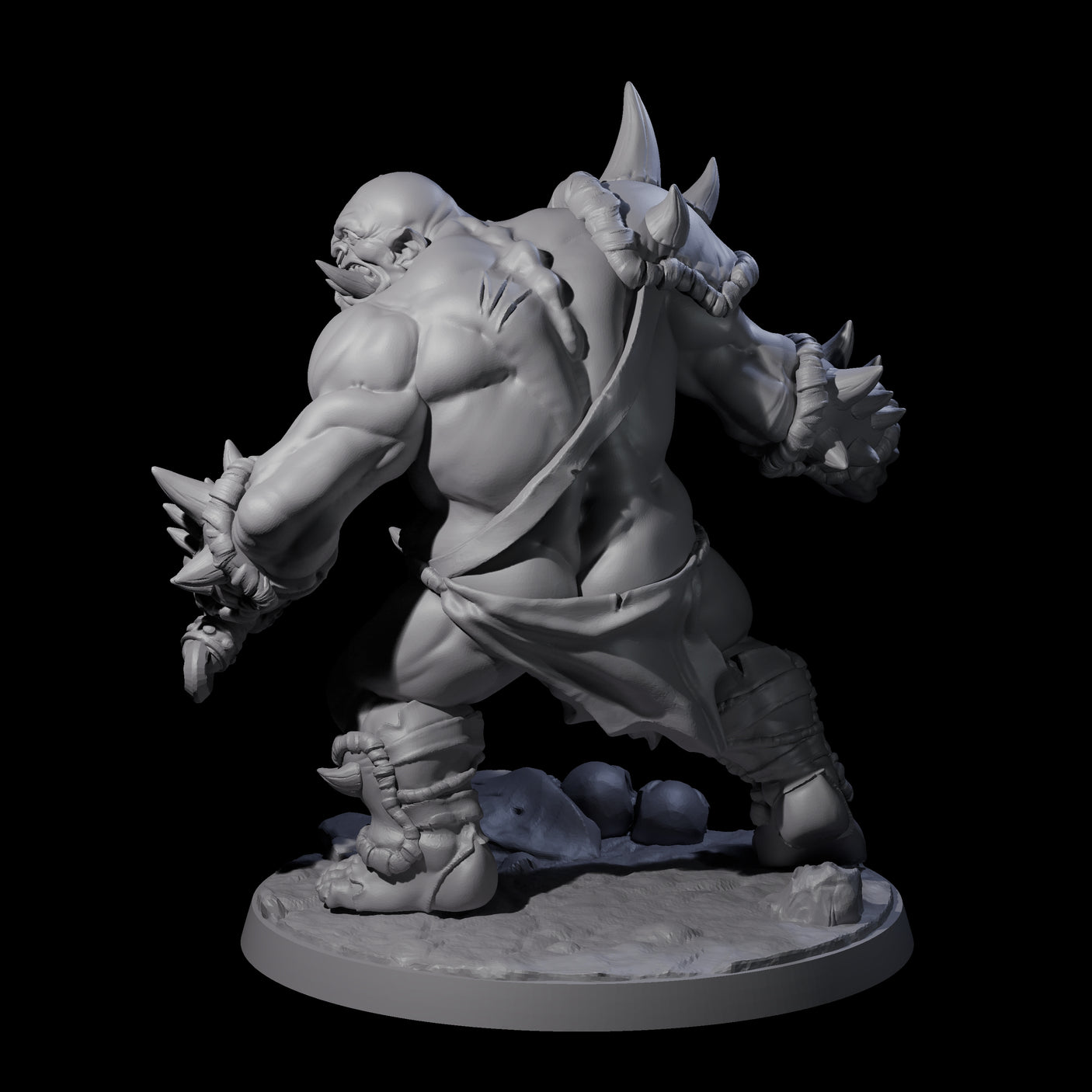 Smashing Ogre C Miniature for Dungeons and Dragons, Pathfinder or other TTRPGs