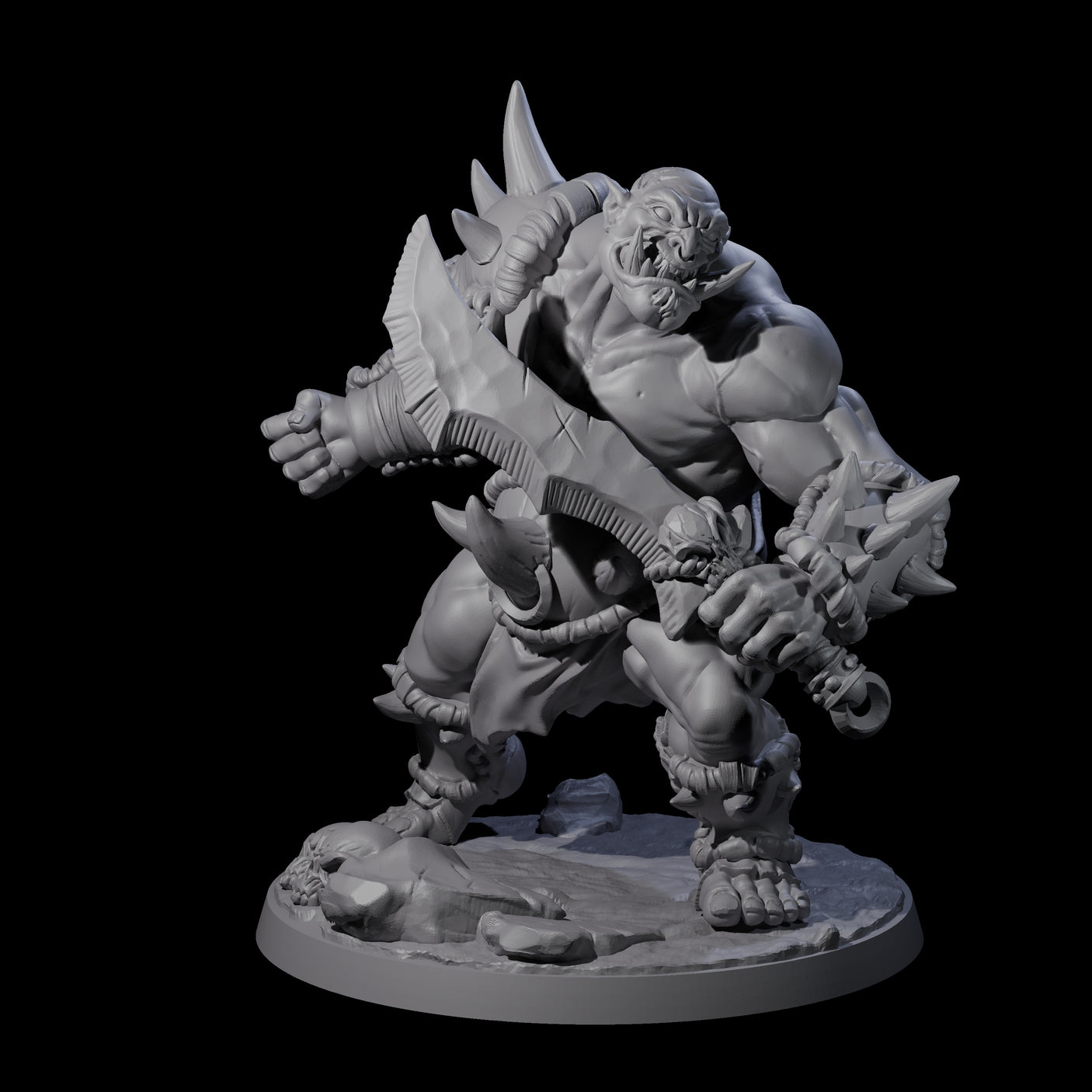 Smashing Ogre C Miniature for Dungeons and Dragons, Pathfinder or other TTRPGs