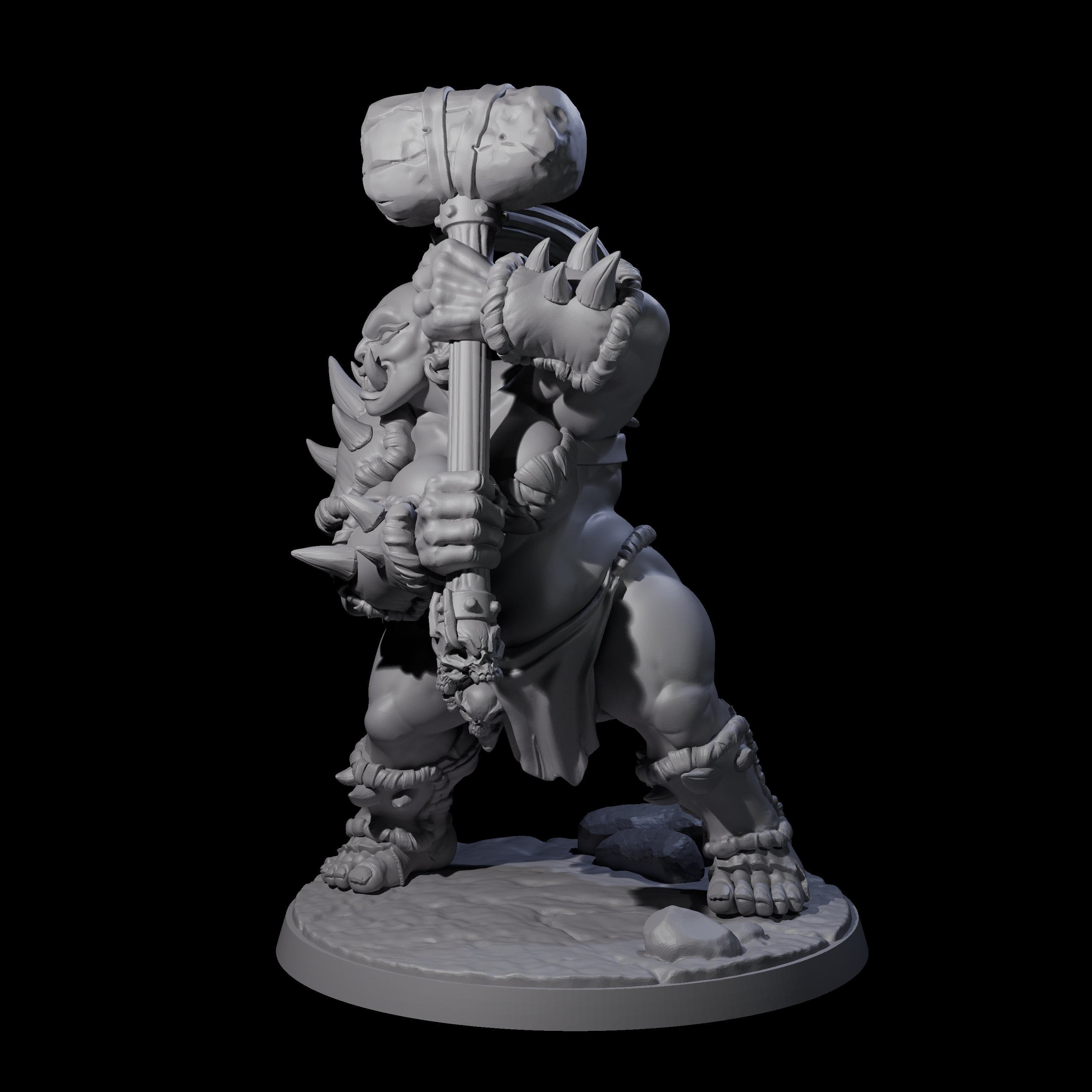 Smashing Ogre E Miniature for Dungeons and Dragons, Pathfinder or other TTRPGs