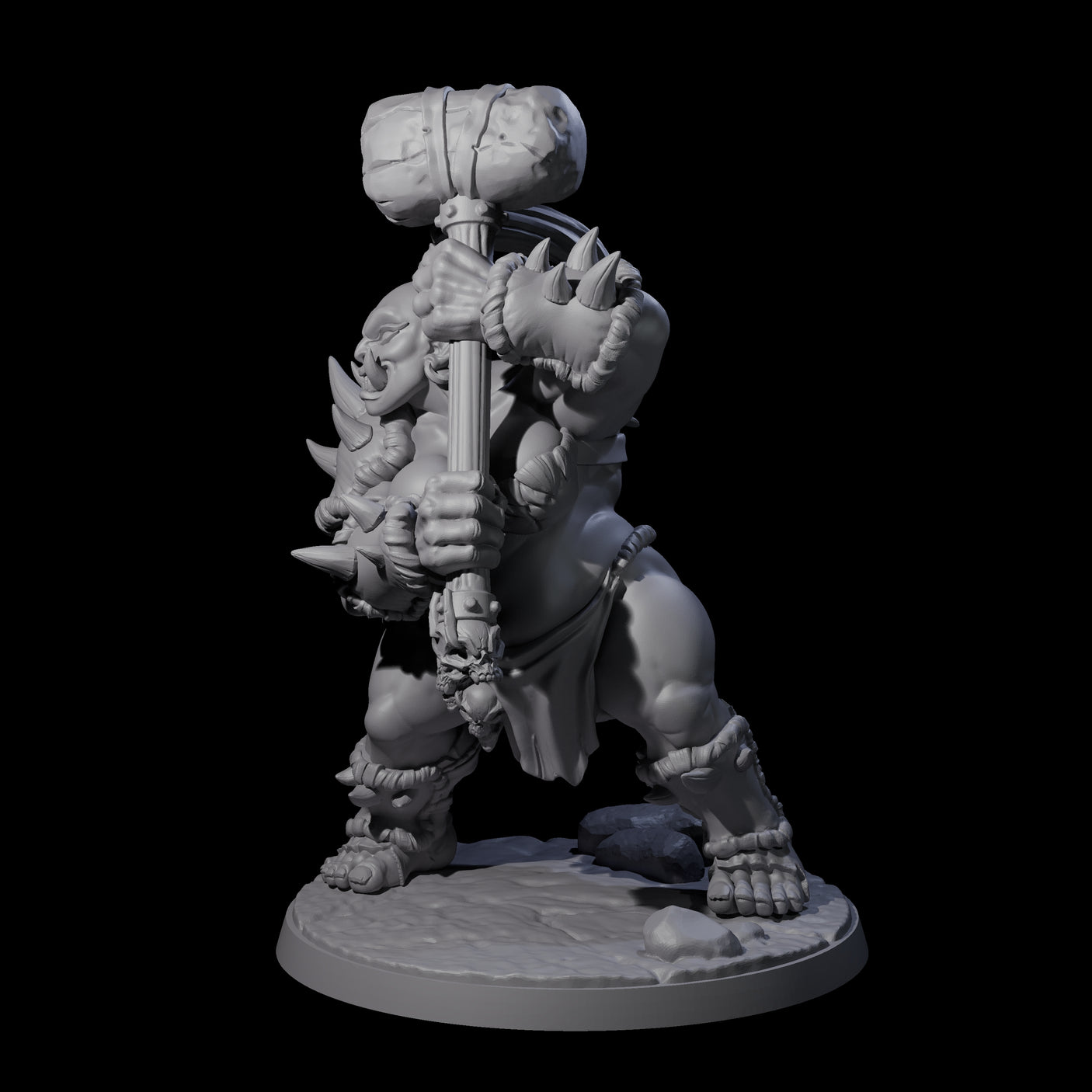 Smashing Ogre E Miniature for Dungeons and Dragons, Pathfinder or other TTRPGs