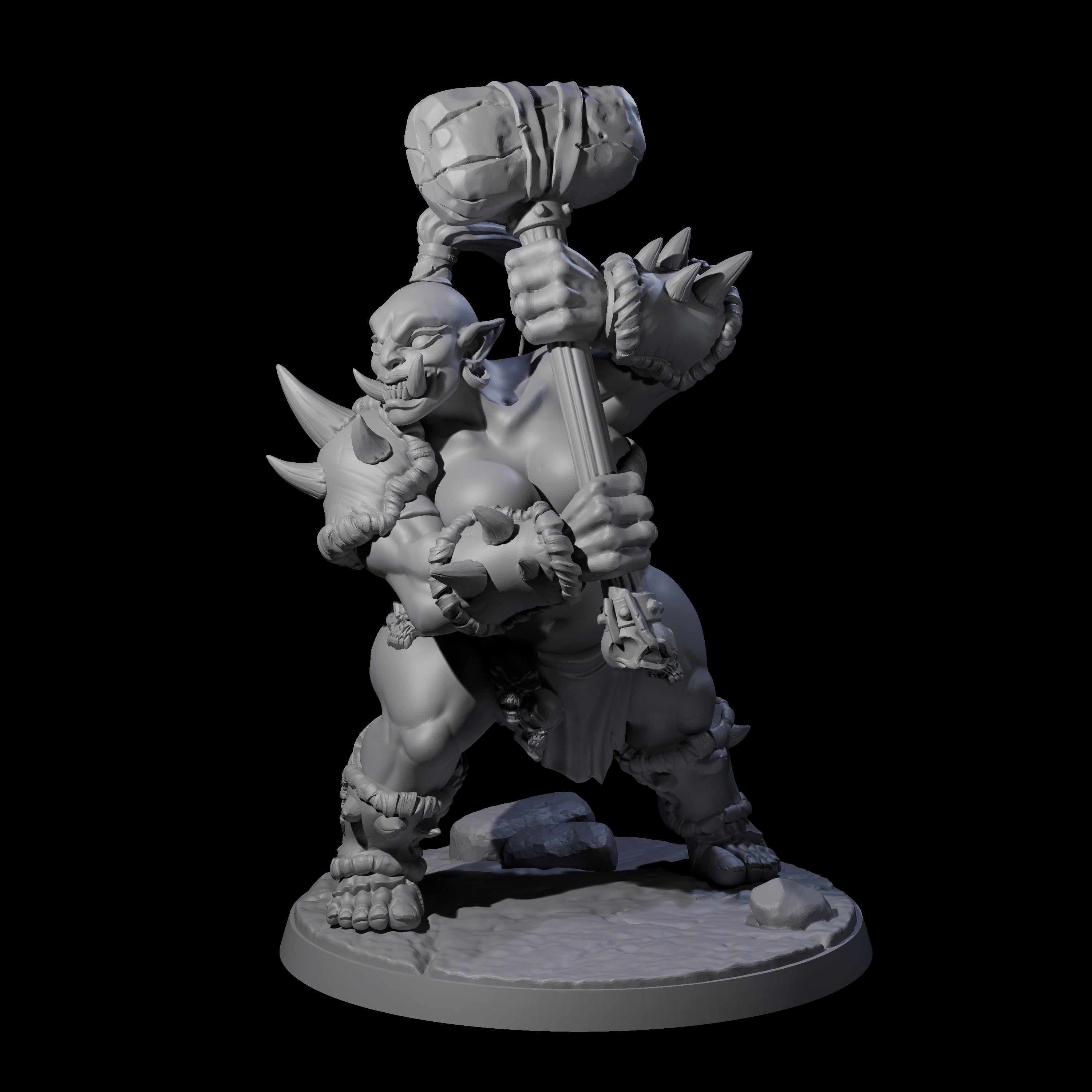 Smashing Ogre E Miniature for Dungeons and Dragons, Pathfinder or other TTRPGs