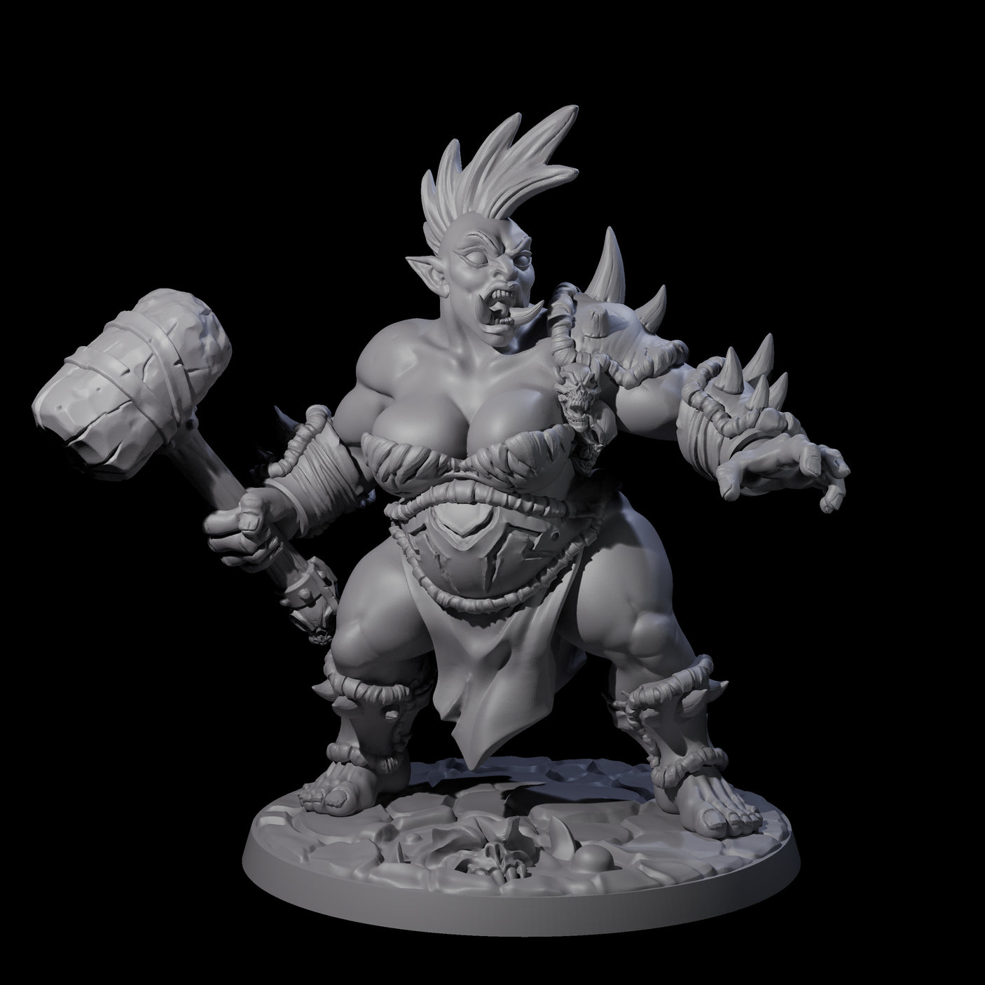 Smashing Ogre F Miniature for Dungeons and Dragons, Pathfinder or other TTRPGs