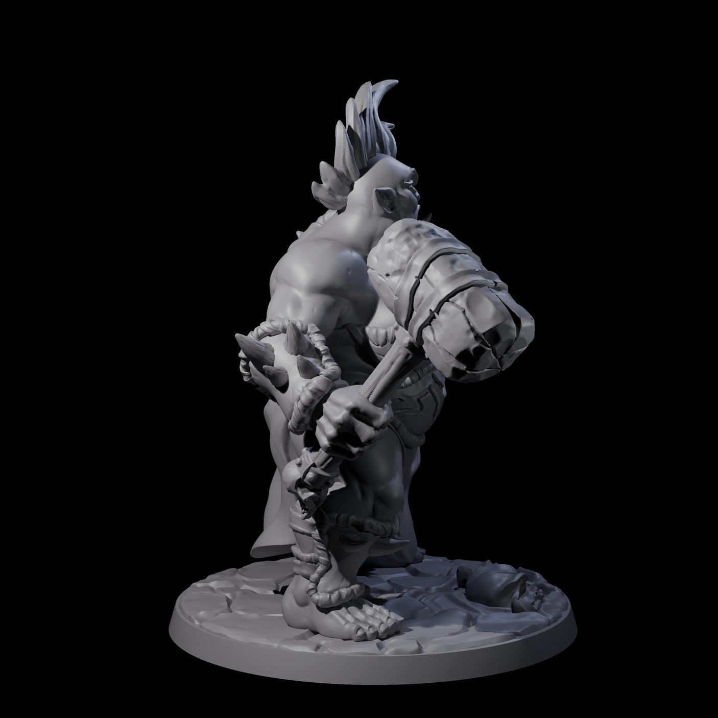 Smashing Ogre F Miniature for Dungeons and Dragons, Pathfinder or other TTRPGs