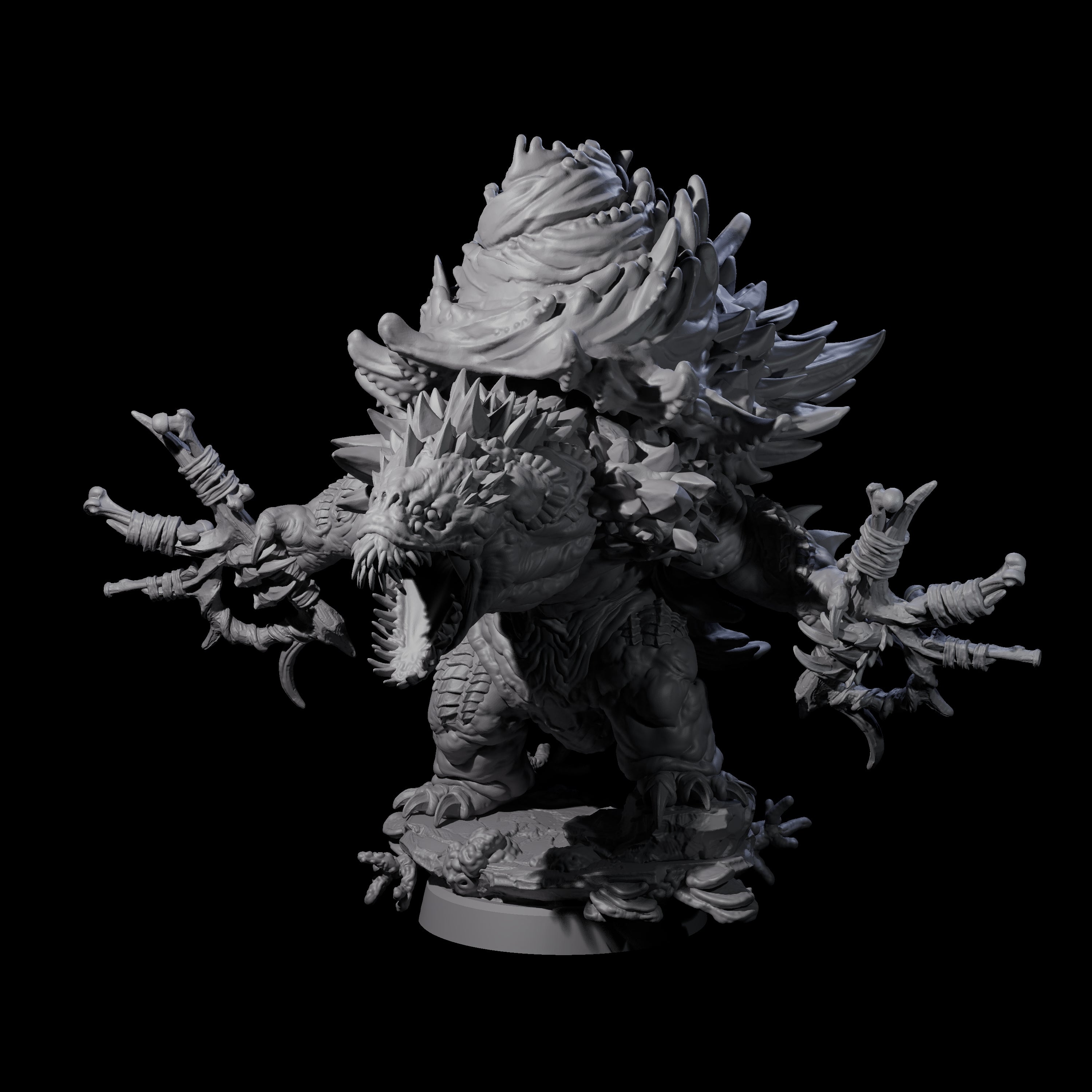 Smashing Zaratan Berserker B Miniature for Dungeons and Dragons, Pathfinder or other TTRPGs