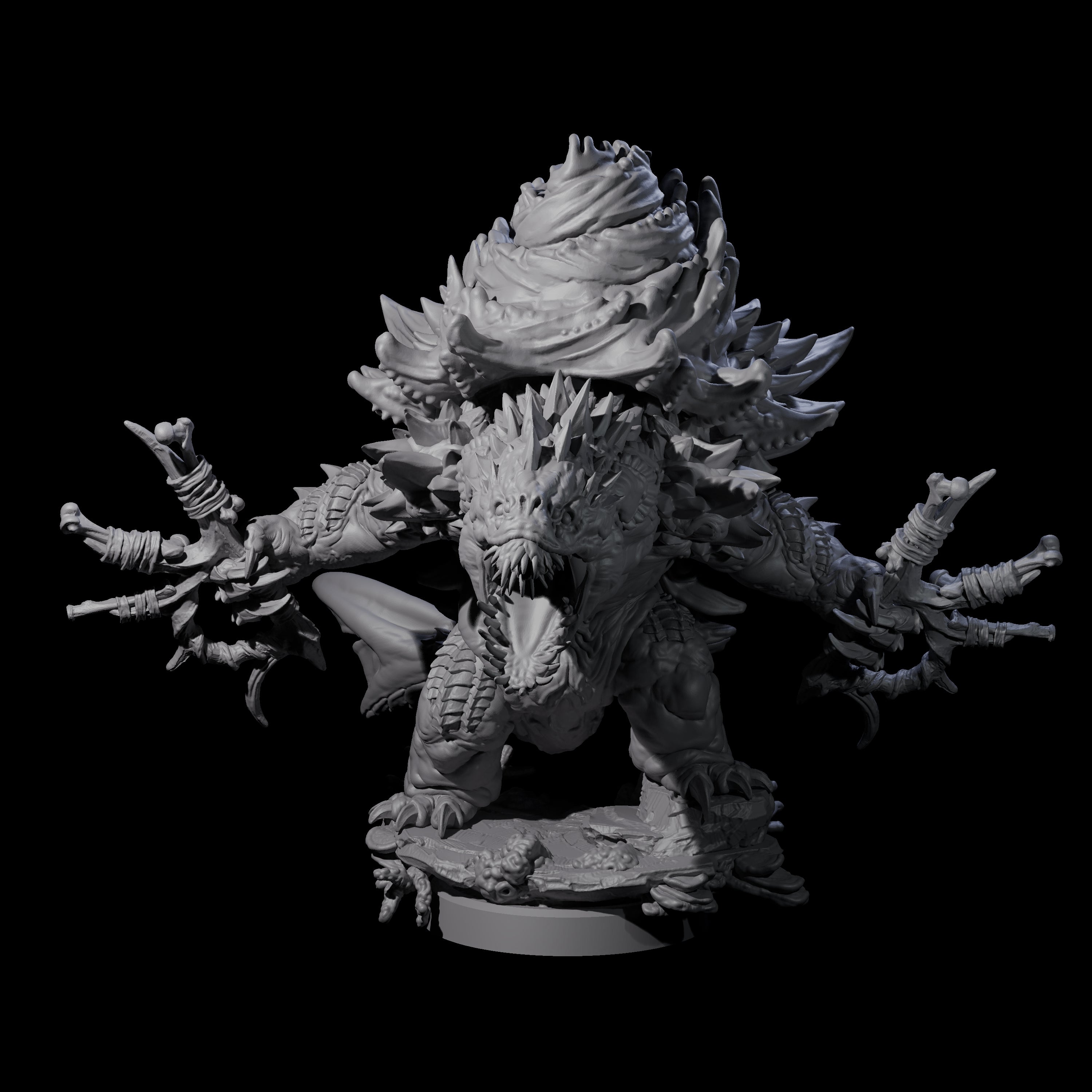 Smashing Zaratan Berserker B Miniature for Dungeons and Dragons, Pathfinder or other TTRPGs