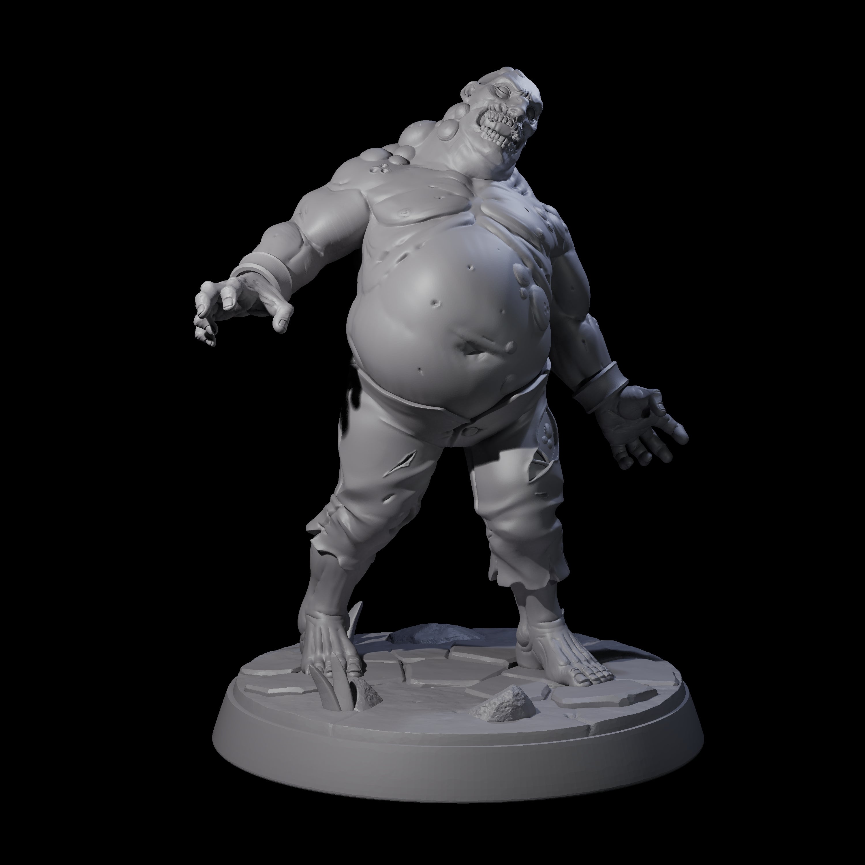 Smelly Bloated Zombie Shambler A Miniature for Dungeons and Dragons, Pathfinder or other TTRPGs