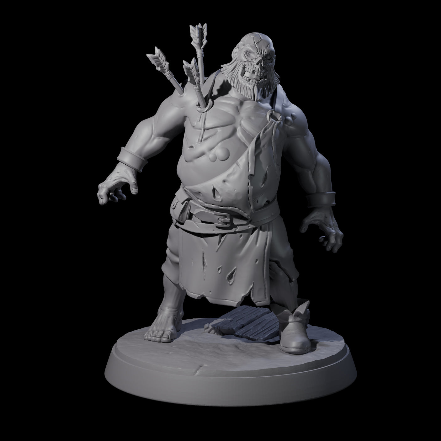 Smelly Bloated Zombie Shambler B Miniature for Dungeons and Dragons, Pathfinder or other TTRPGs