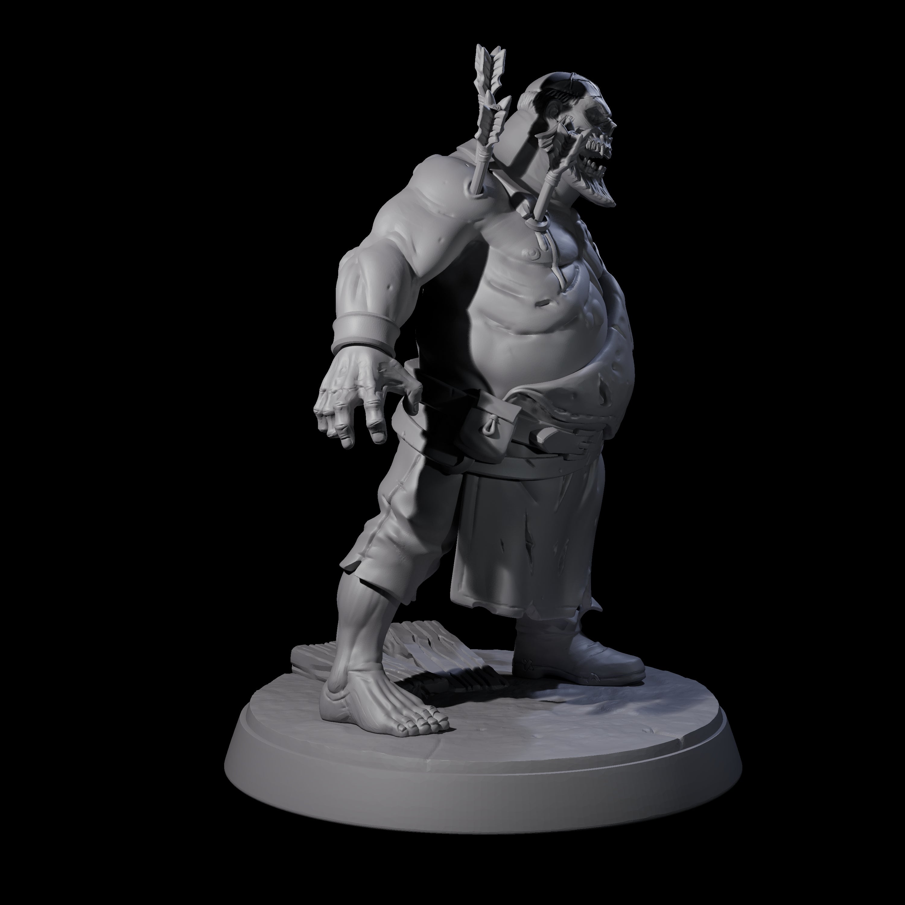 Smelly Bloated Zombie Shambler B Miniature for Dungeons and Dragons, Pathfinder or other TTRPGs