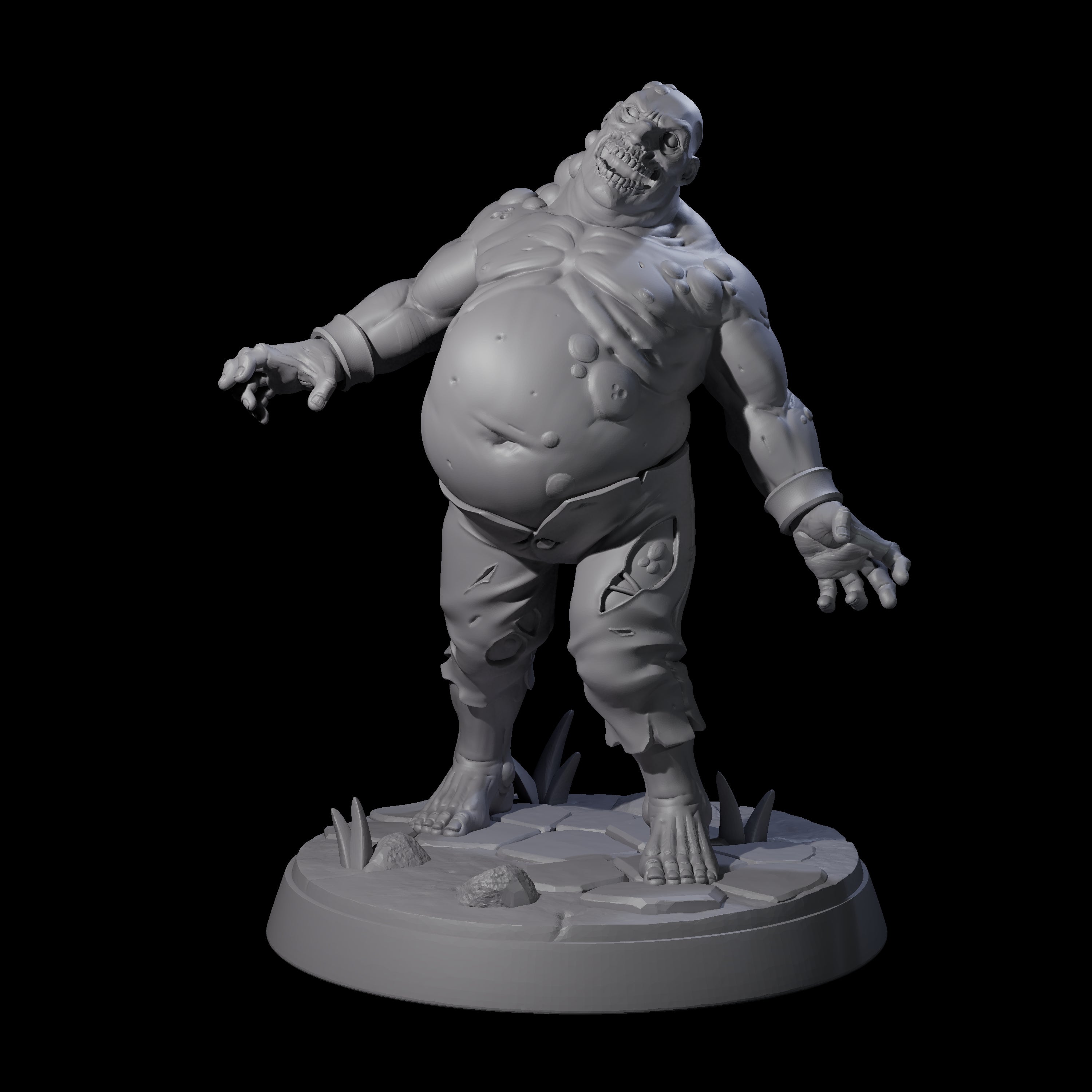 Smelly Bloated Zombie Shamblers Miniature for Dungeons and Dragons, Pathfinder or other TTRPGs