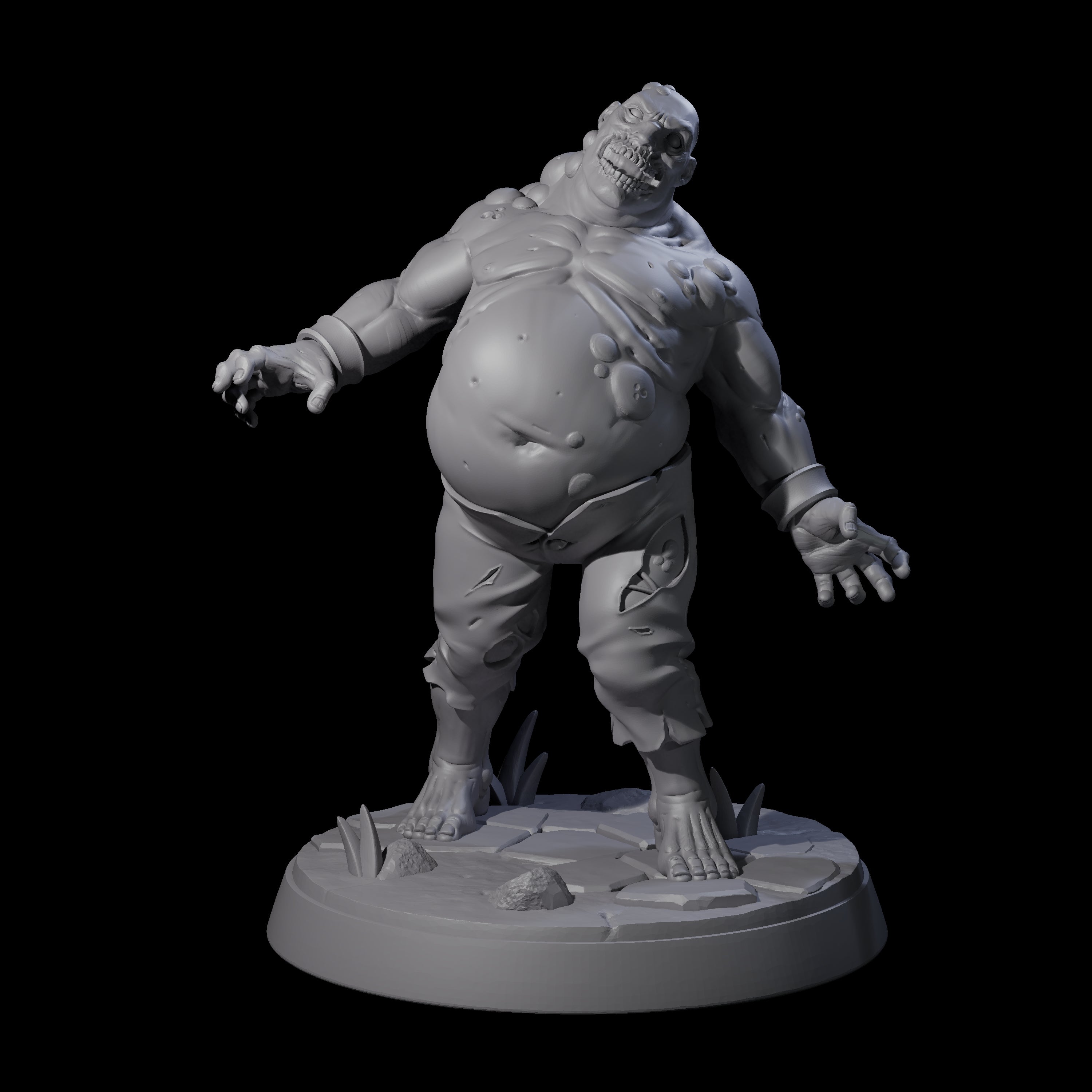 Smelly Bloated Zombie Shamblers Miniature for Dungeons and Dragons, Pathfinder or other TTRPGs